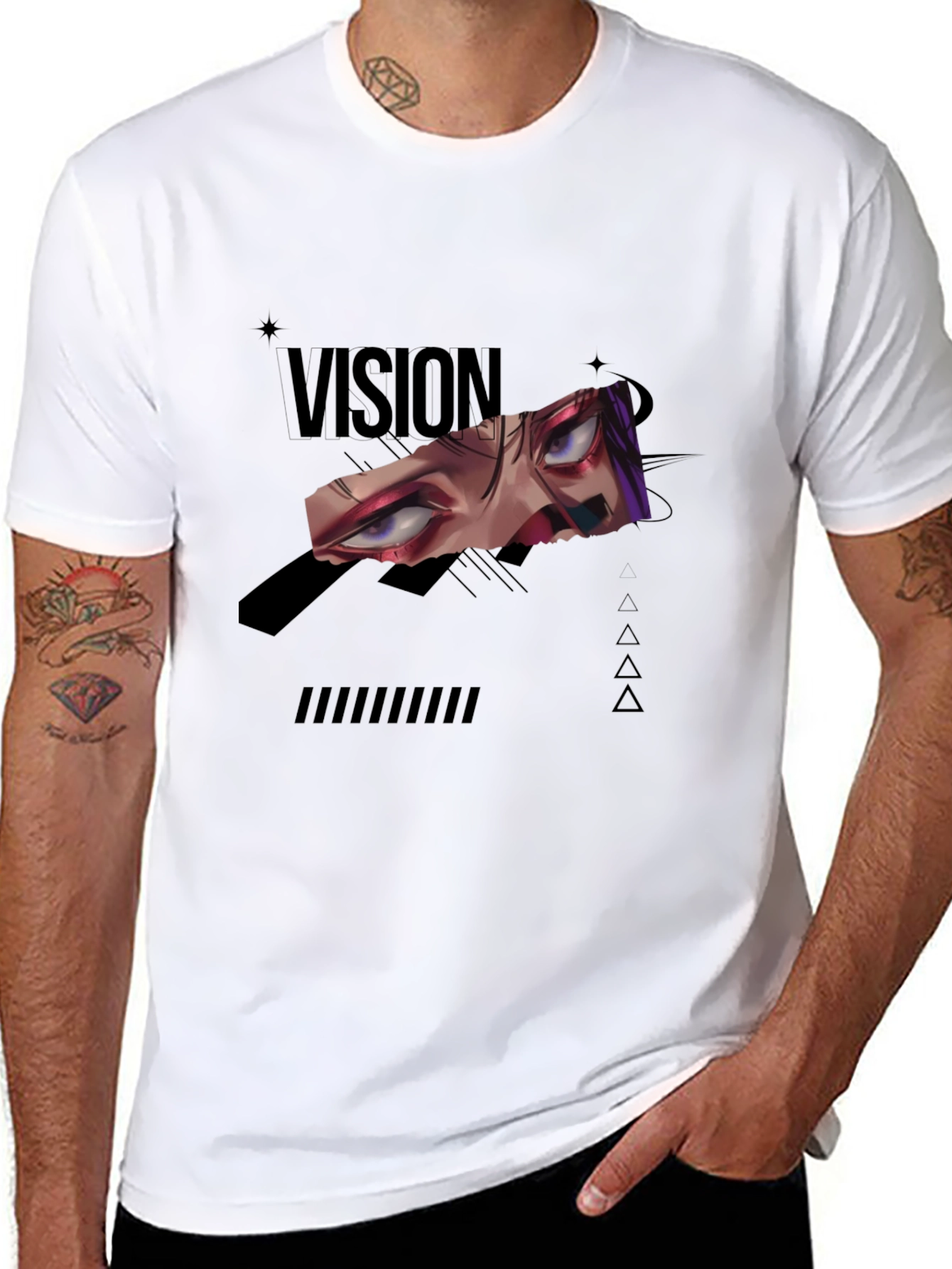 Vision Graphic Tee - Edgy Anime Style