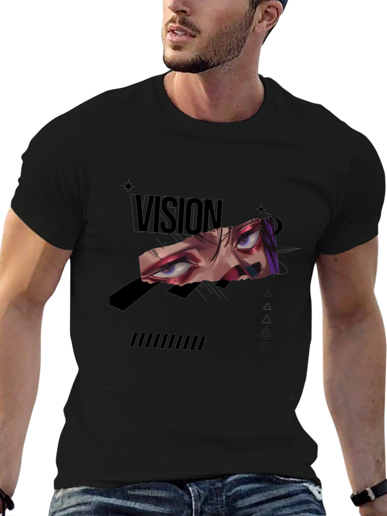 Vision Graphic Tee - Edgy Anime Style