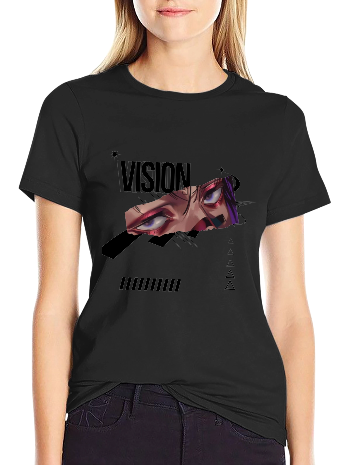 Vision Graphic Tee - Edgy Anime Style
