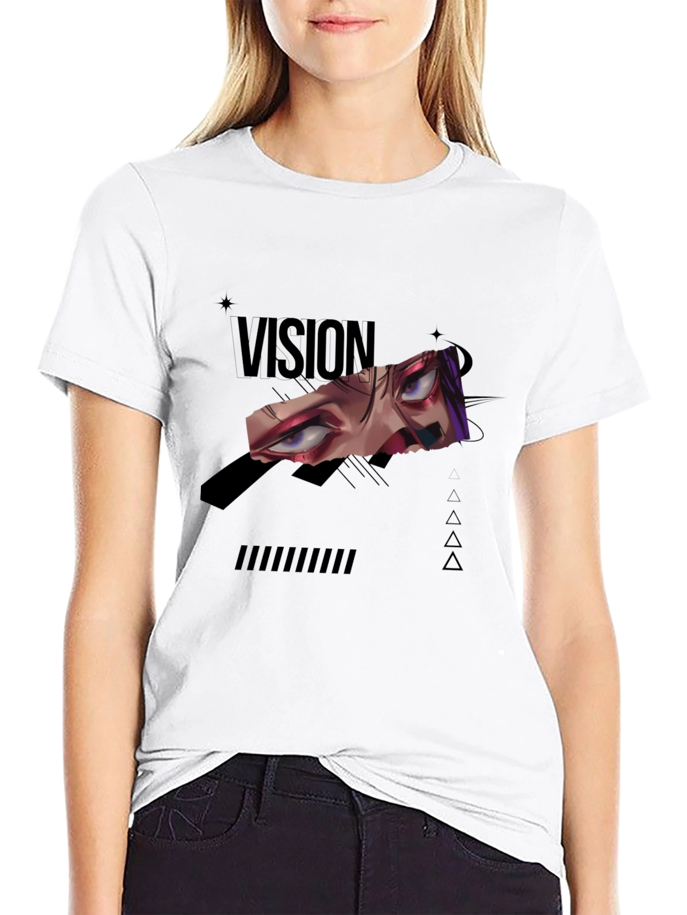 Vision Graphic Tee - Edgy Anime Style