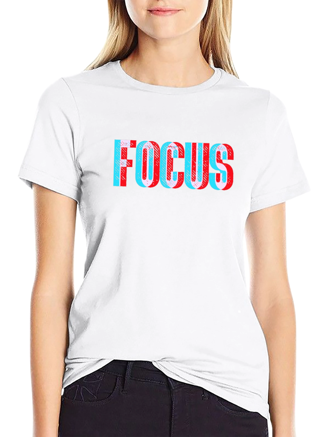 Focus Glitch Tee - Stylish Black T-Shirt