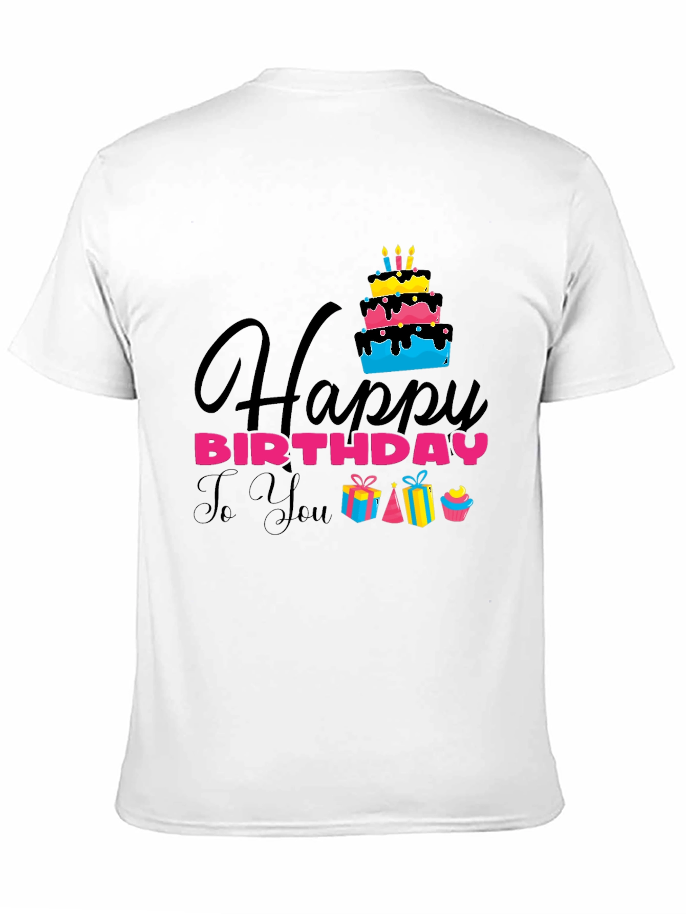 Happy Birthday Graphic Tee - Mens Black T-Shirt