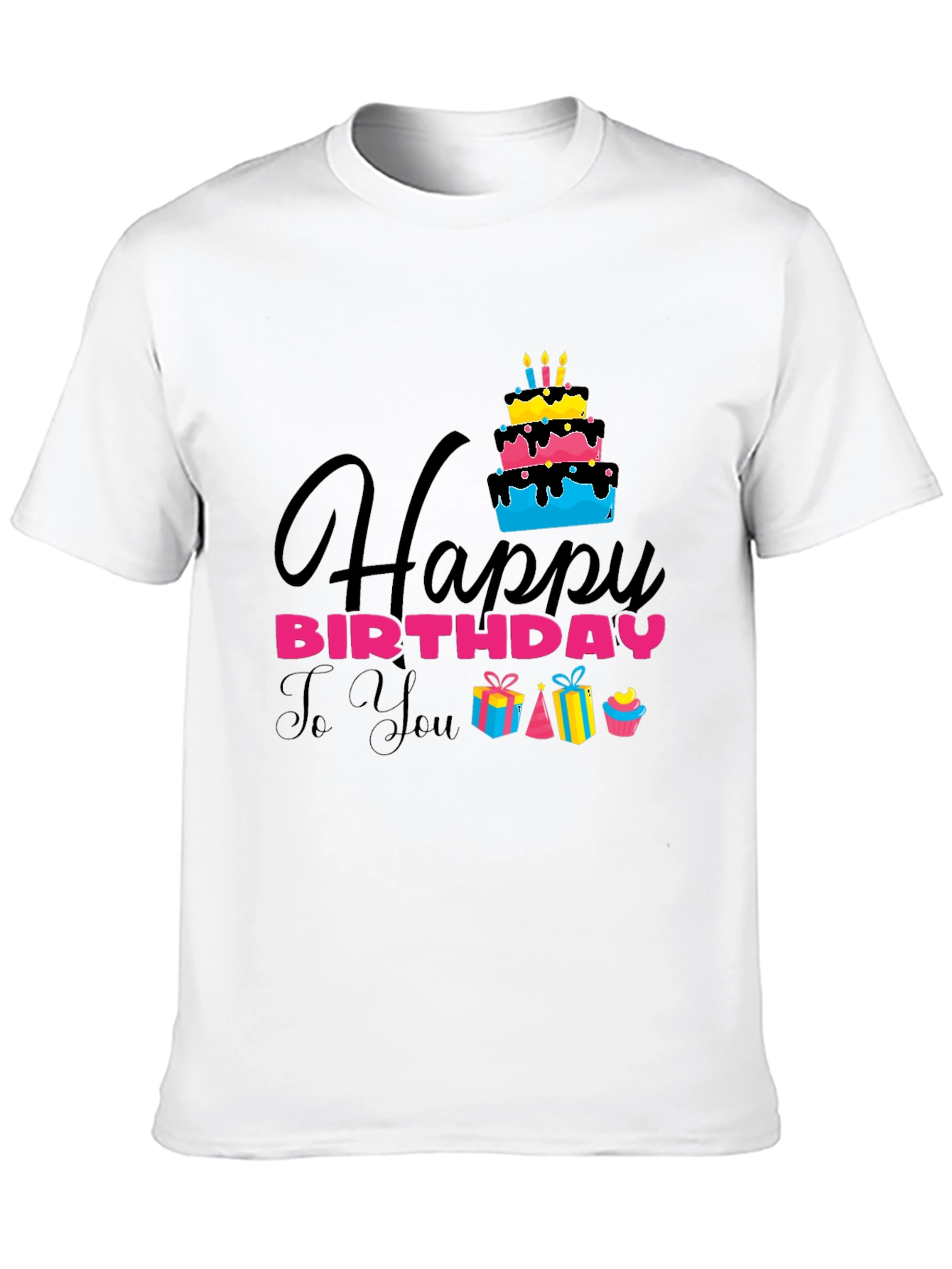 Happy Birthday Graphic Tee - Mens Black T-Shirt