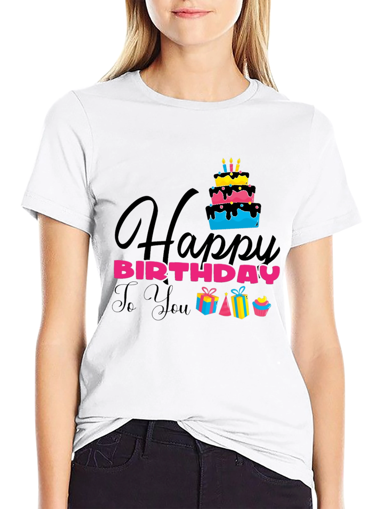 Happy Birthday Graphic Tee - Mens Black T-Shirt