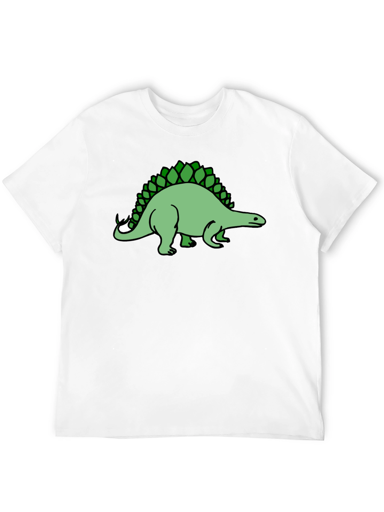 Stegosaurus Graphic Tee - Black Cotton T-Shirt
