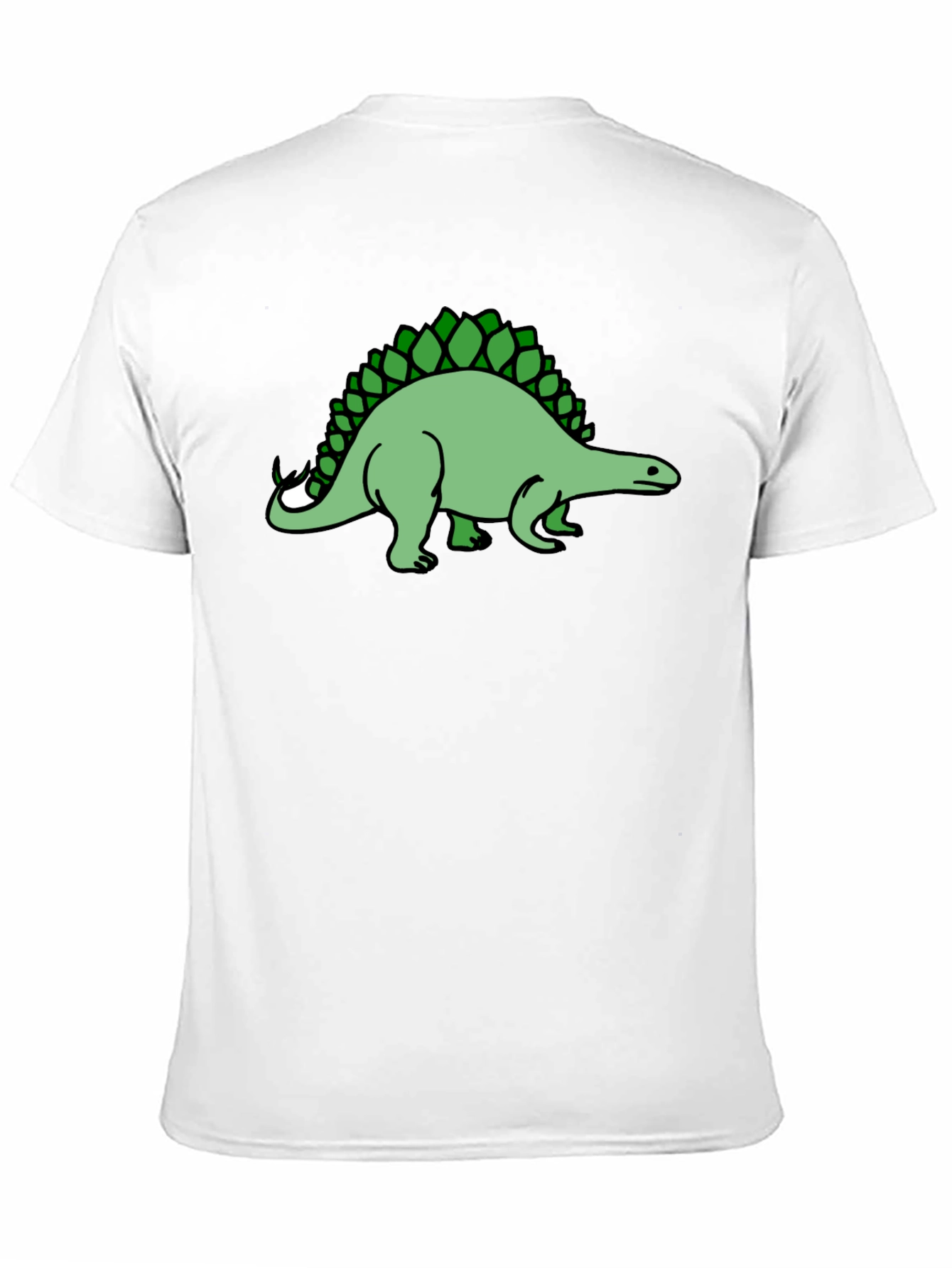 Stegosaurus Graphic Tee - Black Cotton T-Shirt