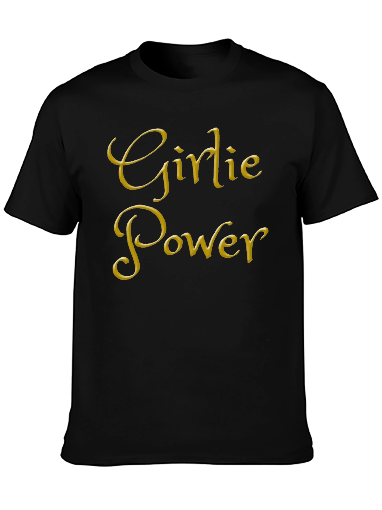 Girlie Power Graphic Tee - Black Cotton T-Shirt