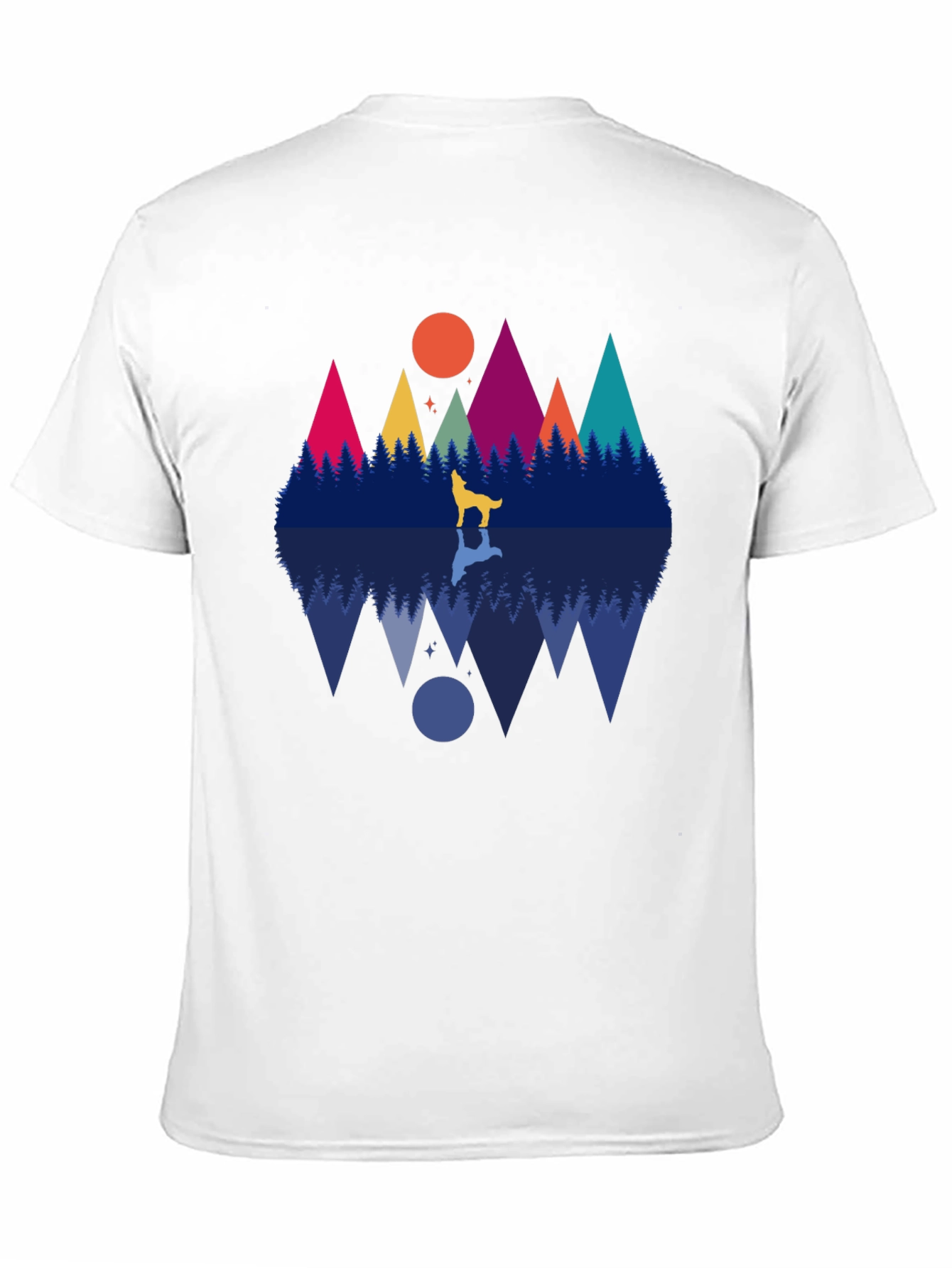 Wolf & Mountain Reflection Graphic Tee