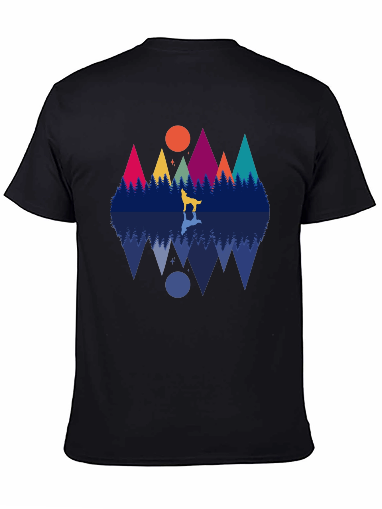 Wolf & Mountain Reflection Graphic Tee