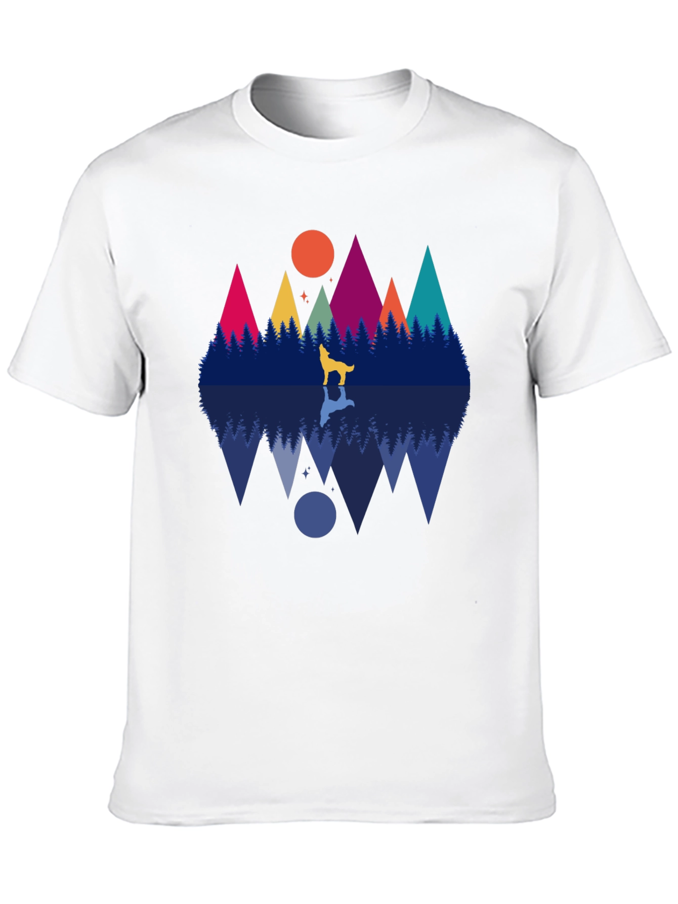 Wolf & Mountain Reflection Graphic Tee