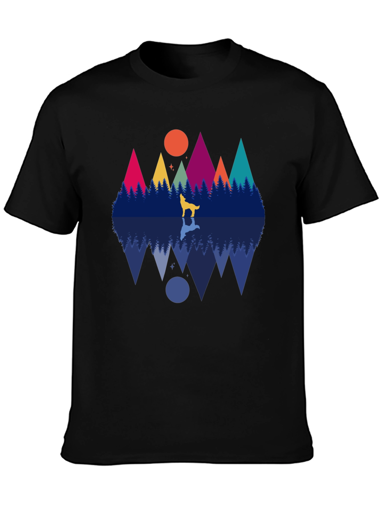 Wolf & Mountain Reflection Graphic Tee