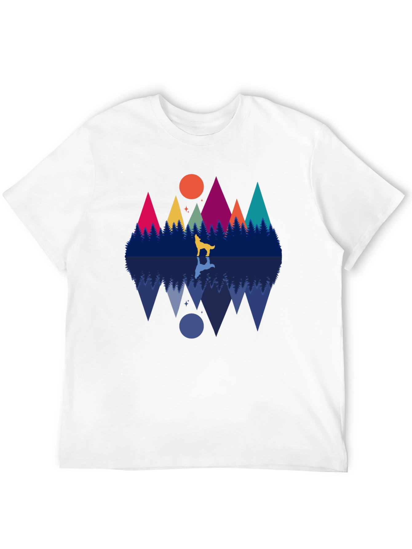 Wolf & Mountain Reflection Graphic Tee