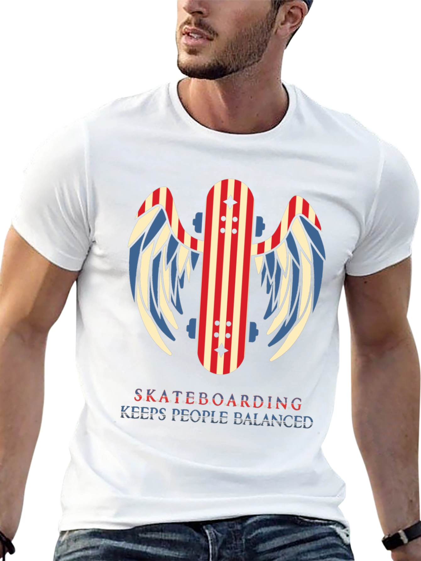 Skateboarding T-Shirt - Keep Balanced Graphic Tee