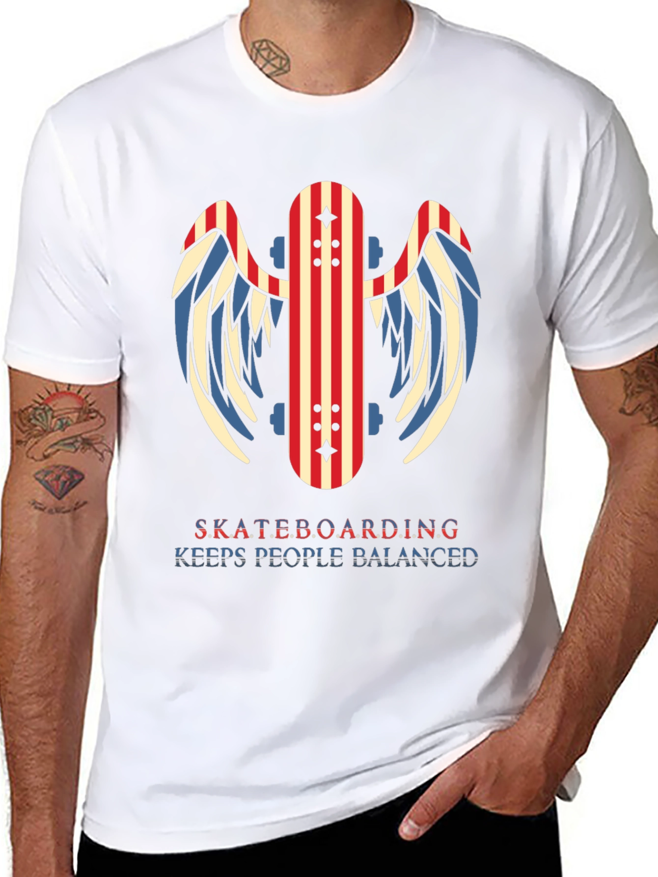 Skateboarding T-Shirt - Keep Balanced Graphic Tee