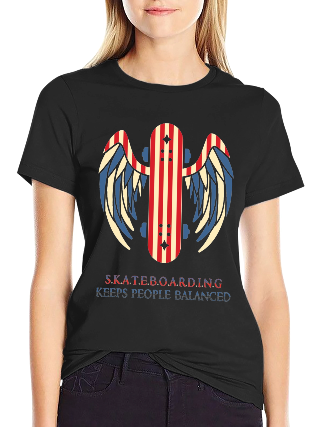 Skateboarding T-Shirt - Keep Balanced Graphic Tee