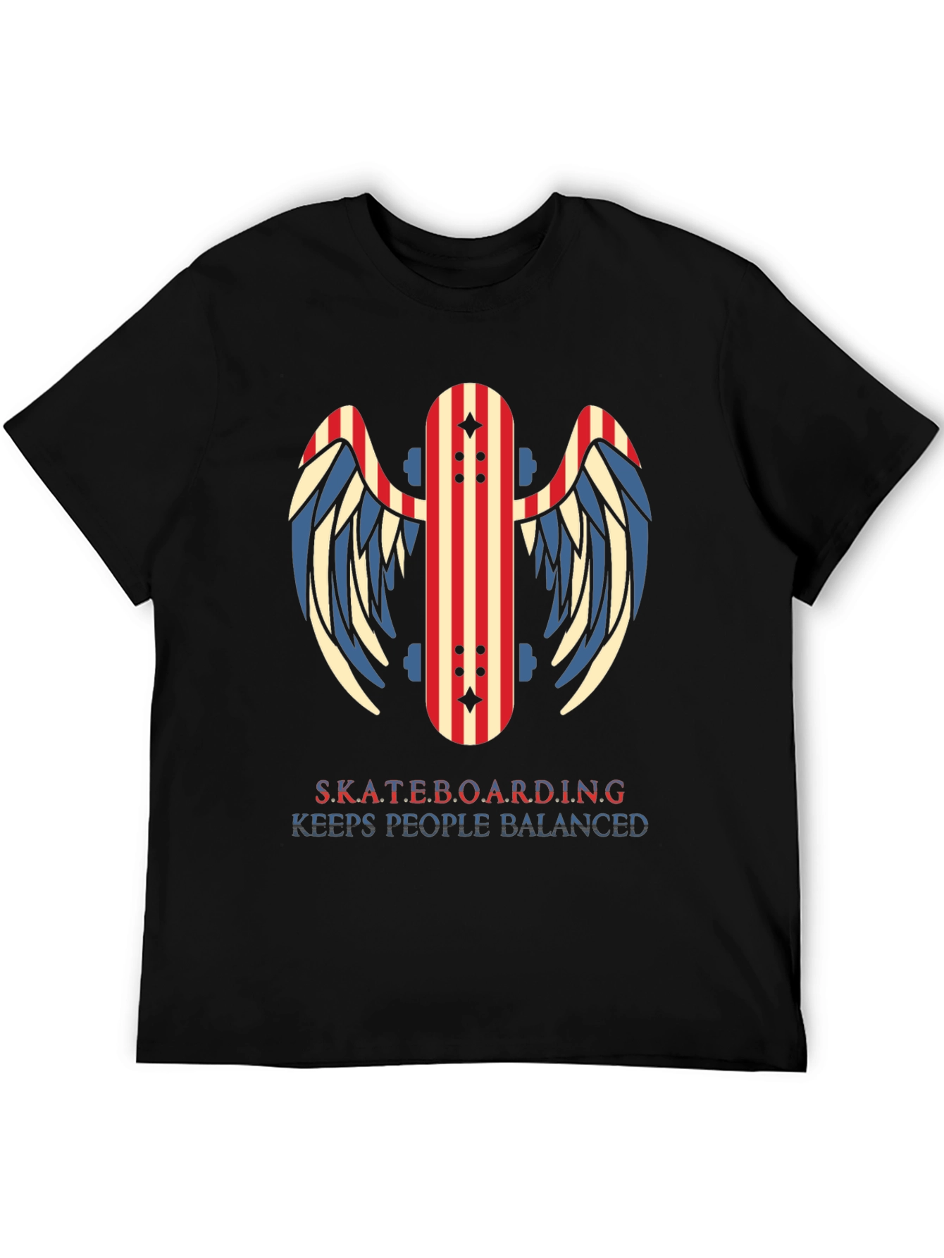 Skateboarding T-Shirt - Keep Balanced Graphic Tee