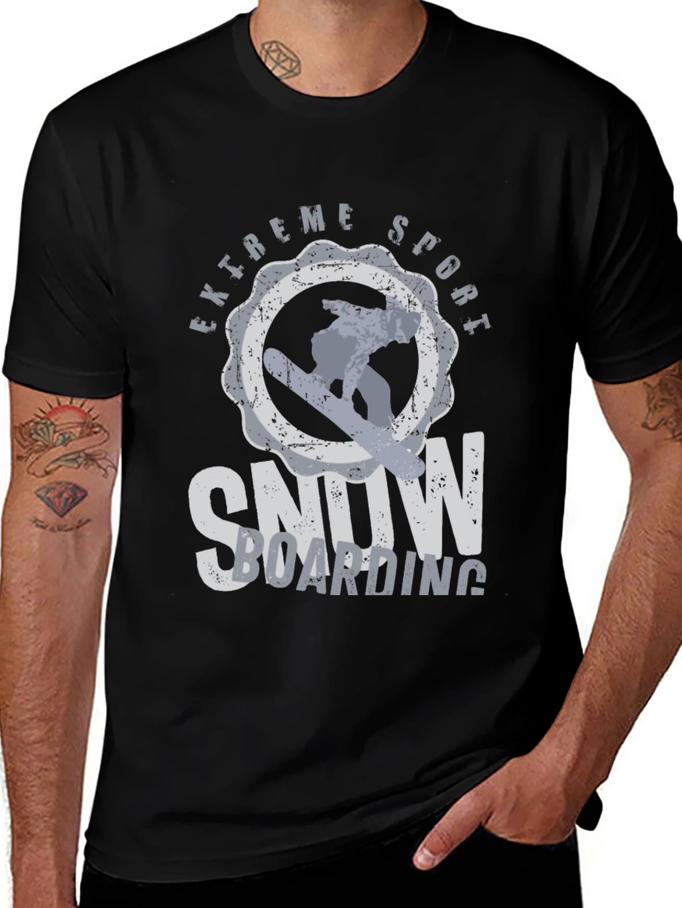 Extreme Sports Snowboarding T-Shirt - Black