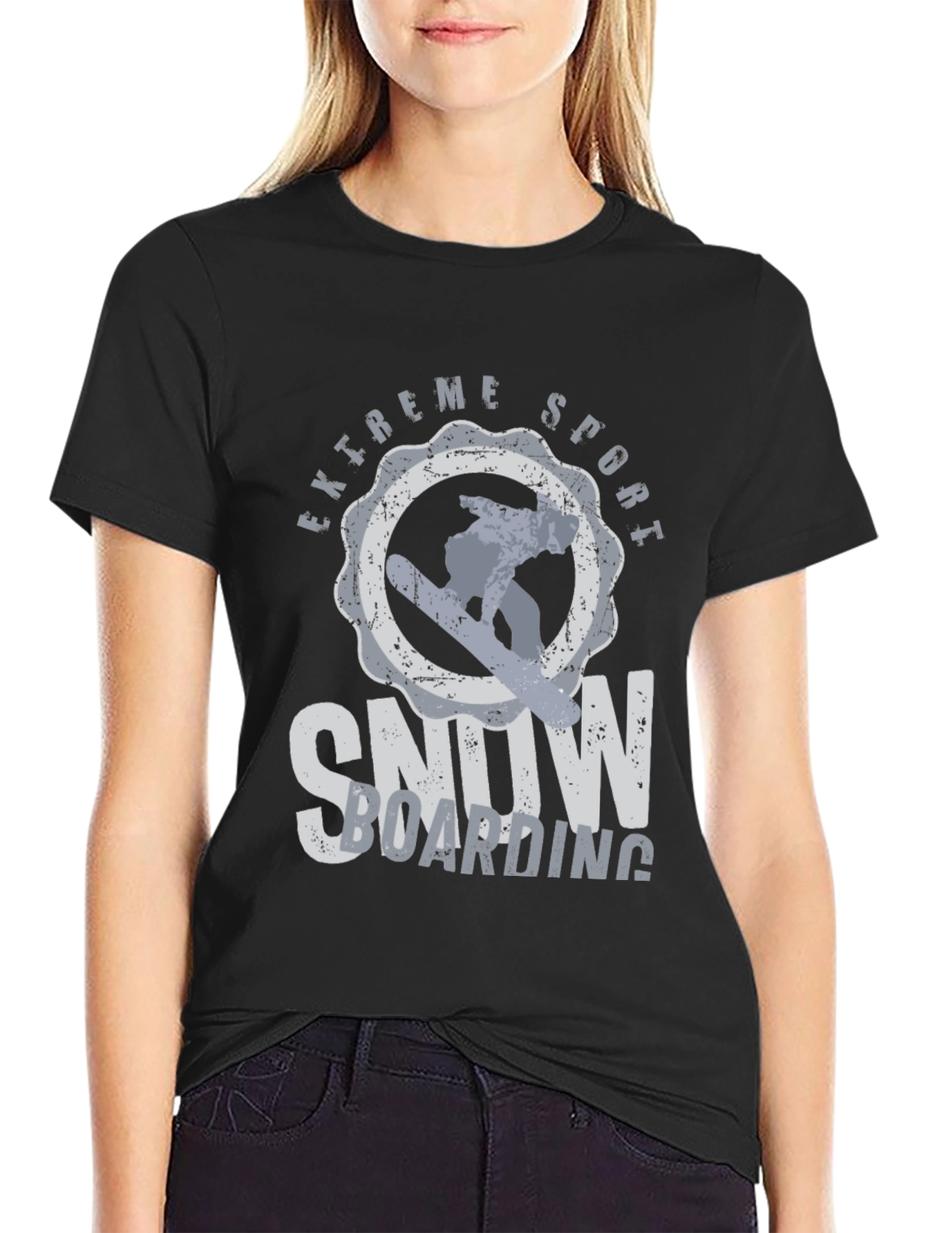 Extreme Sports Snowboarding T-Shirt - Black