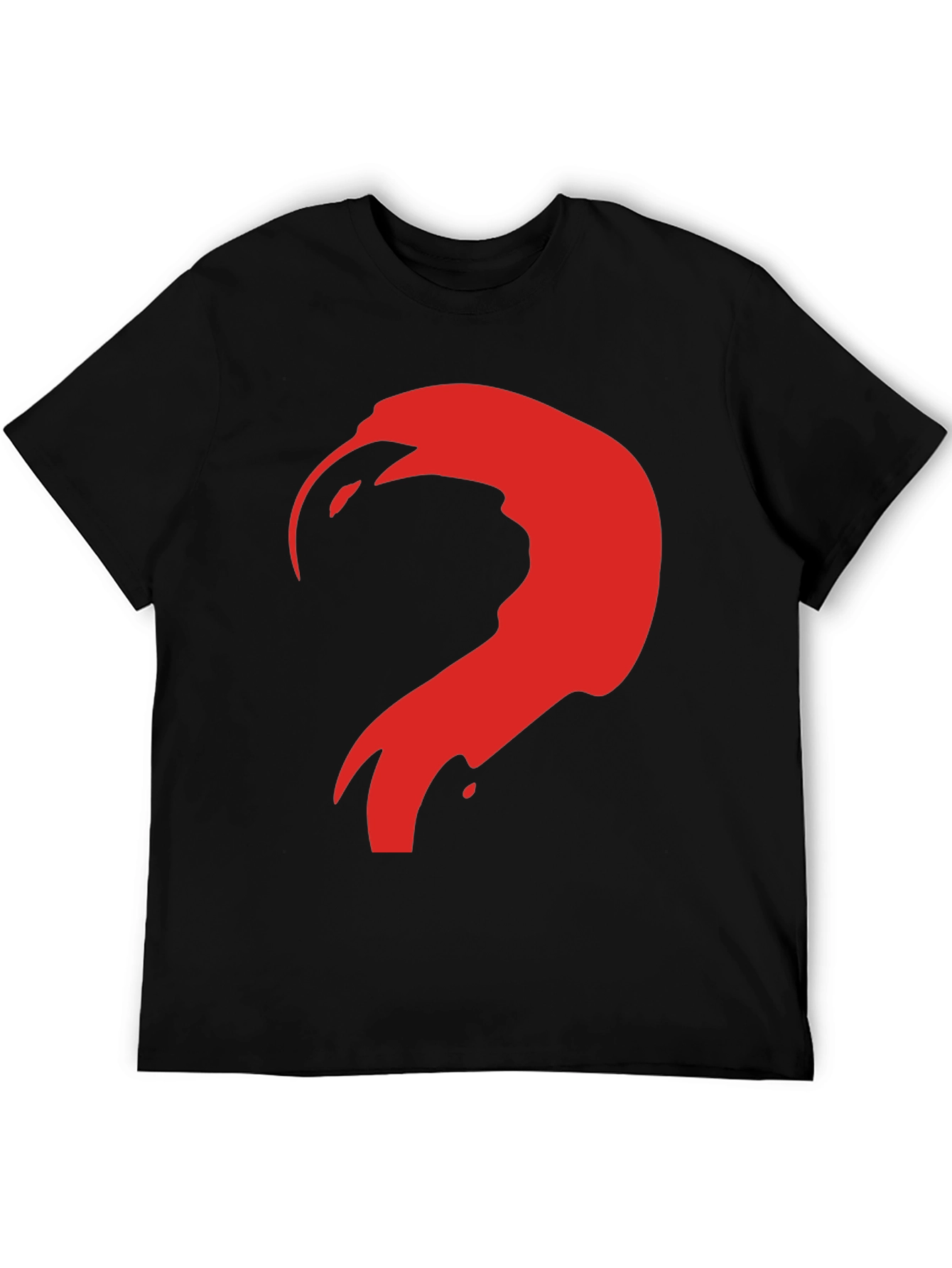 Abstract Red Graphic Print Black T-Shirt