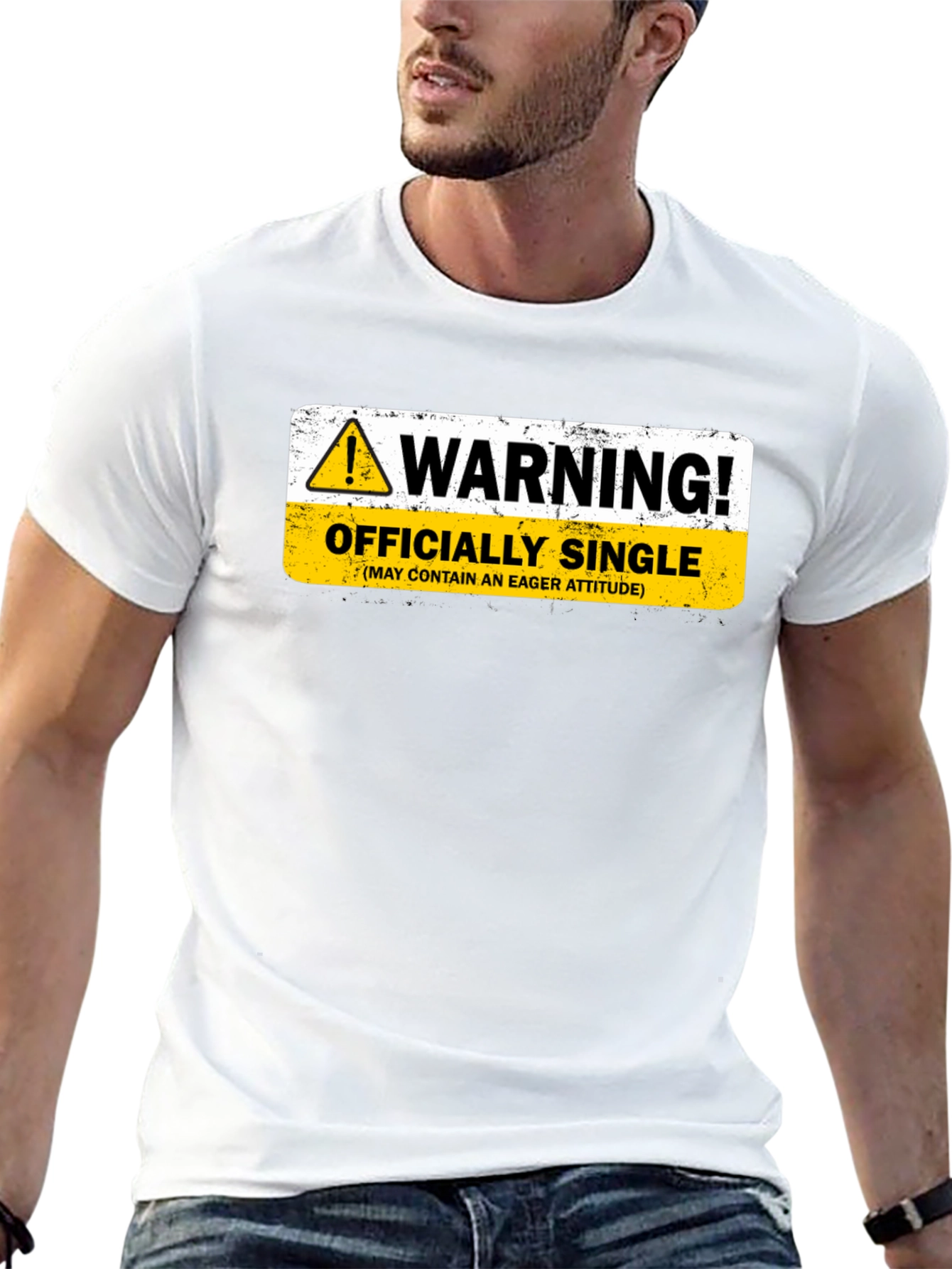 Warning Officially Single Black T-Shirt