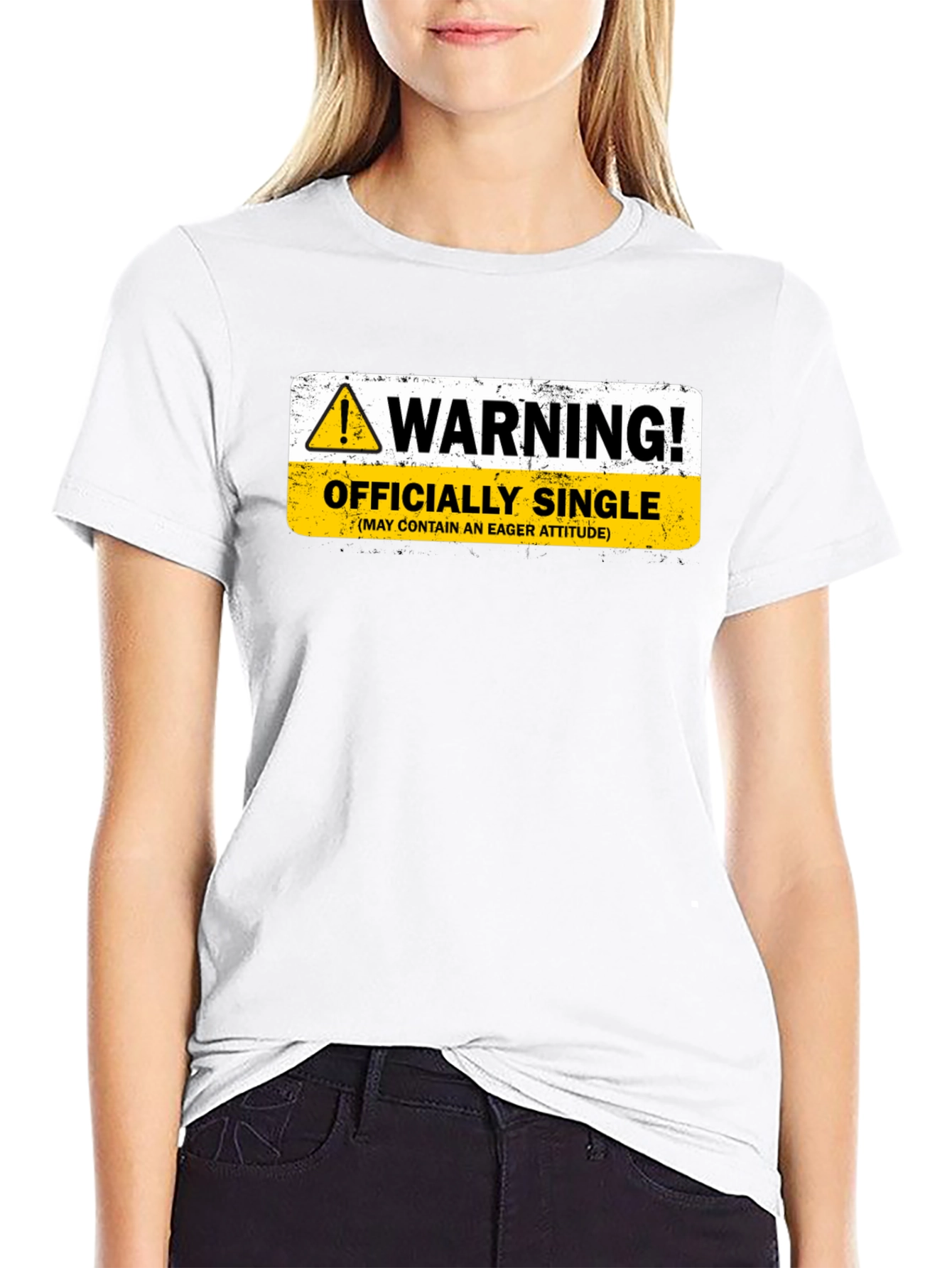 Warning Officially Single Black T-Shirt