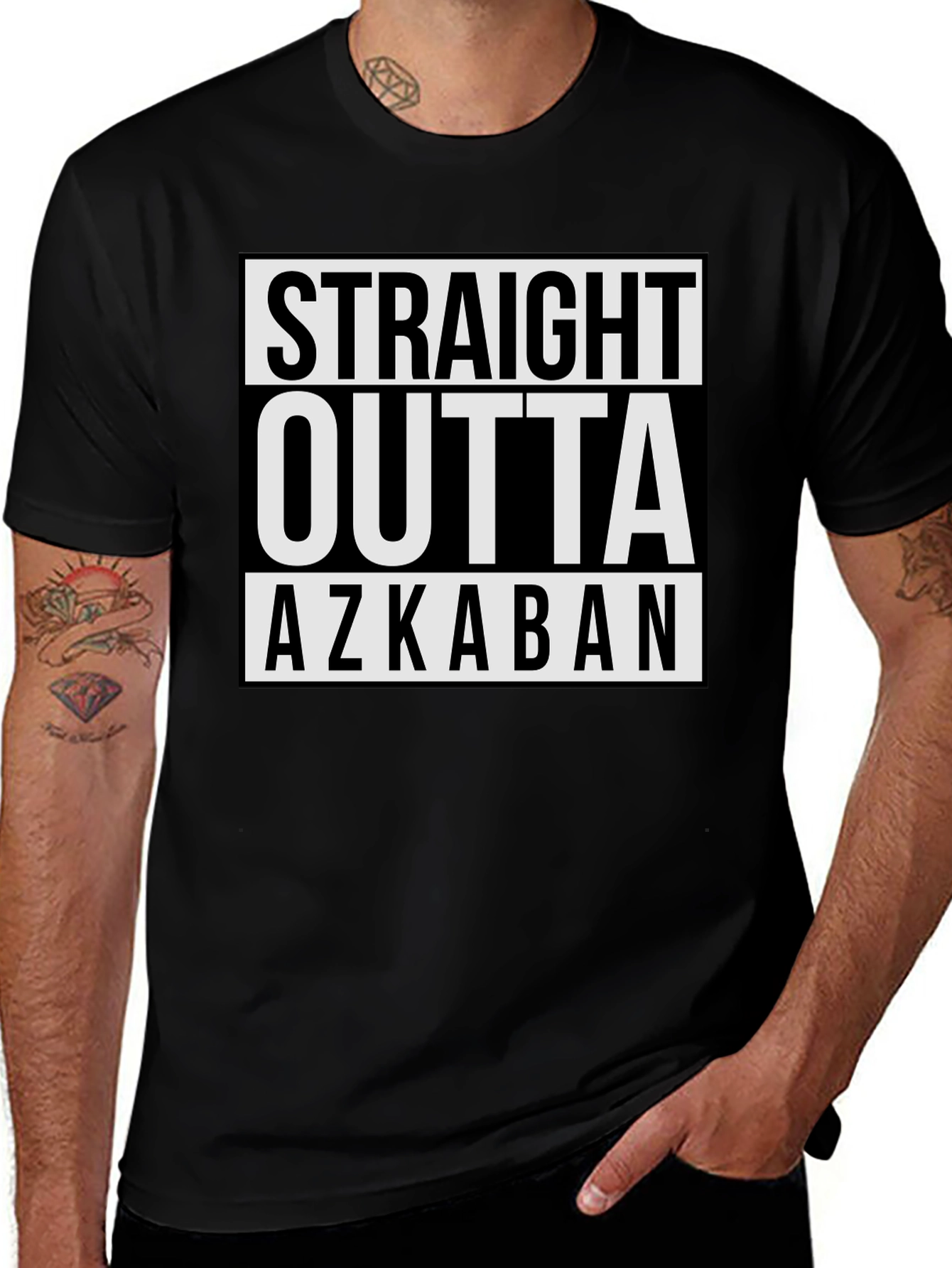 Straight Outta Azkaban Black Graphic Tee