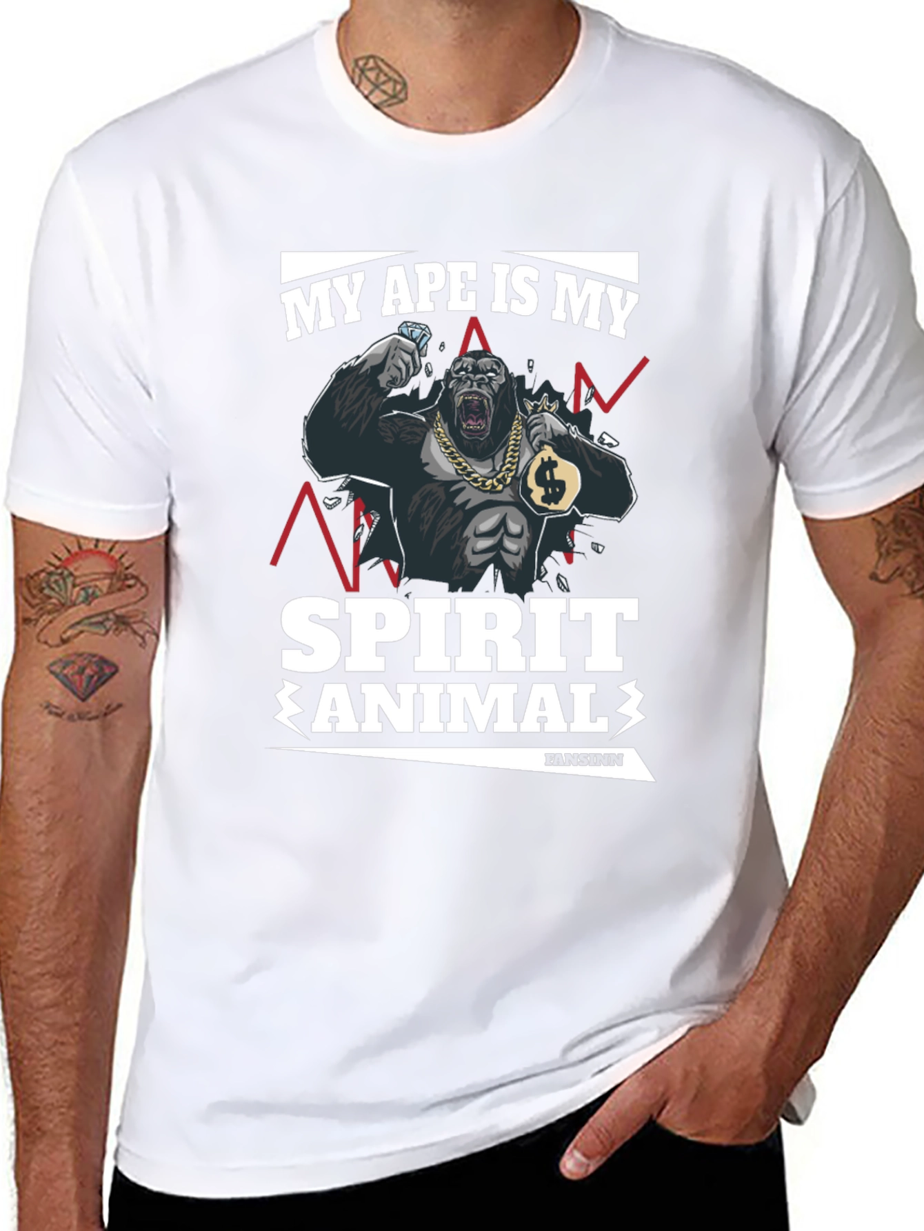 Ape Spirit Animal Graphic T-Shirt