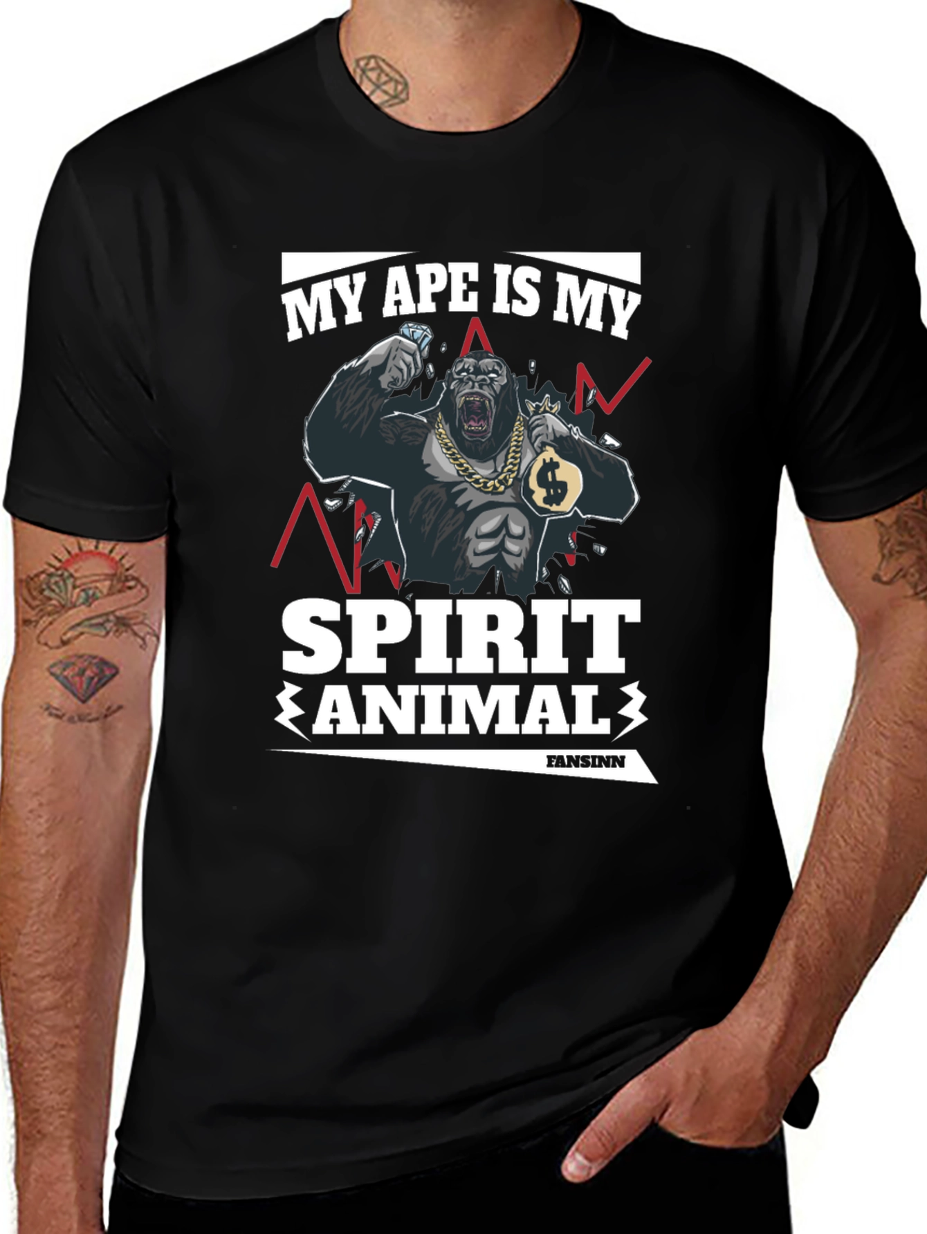 Ape Spirit Animal Graphic T-Shirt