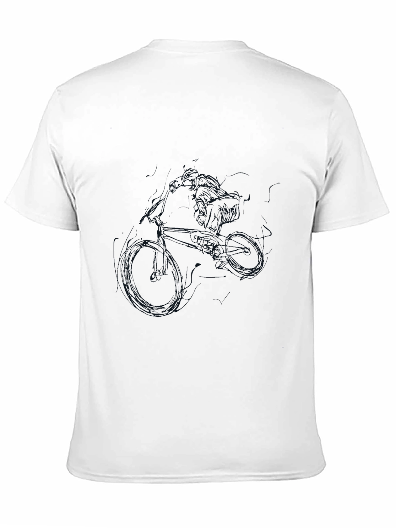 Mens Black T-Shirt with Bike Design