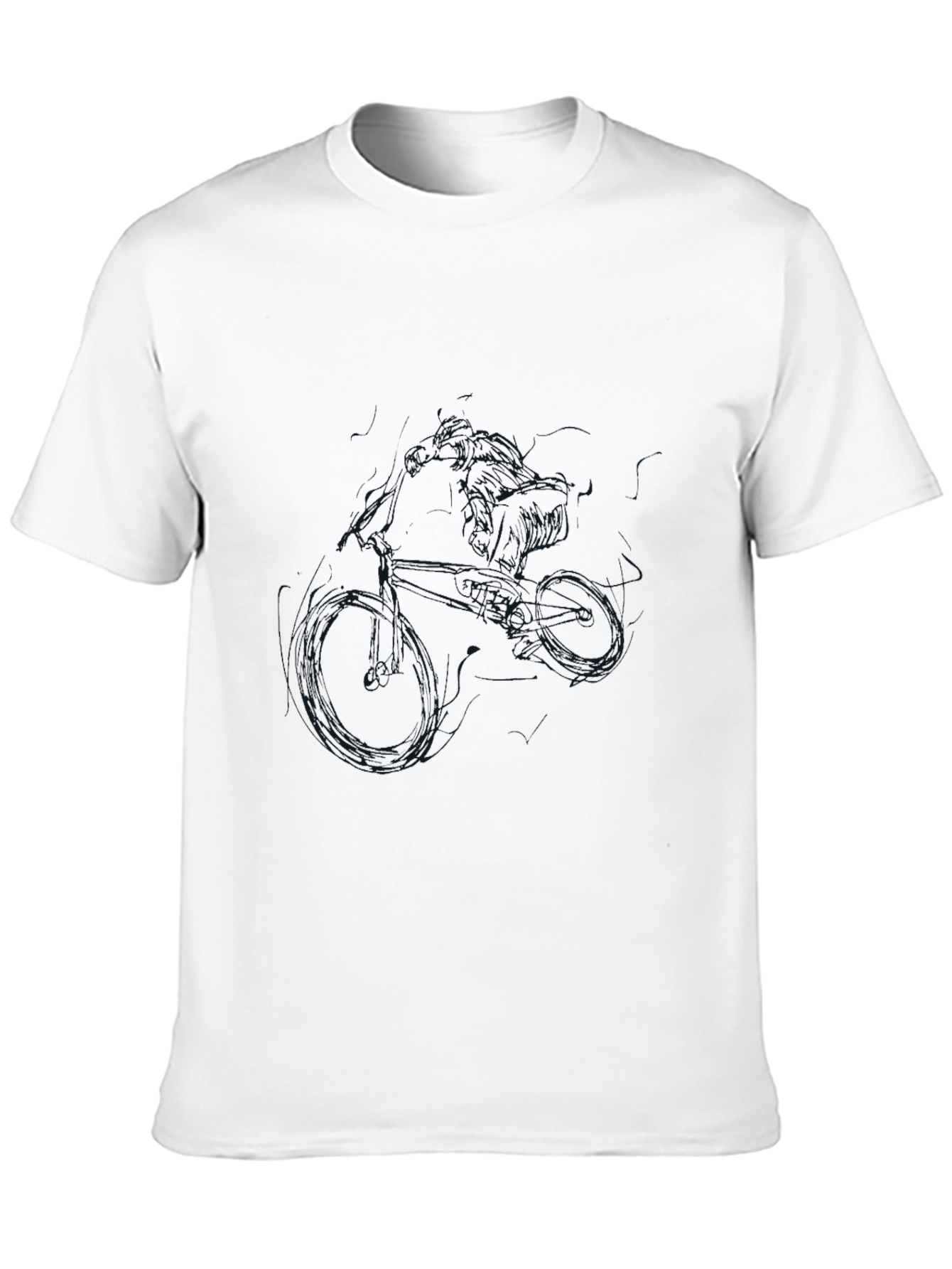 Mens Black T-Shirt with Bike Design