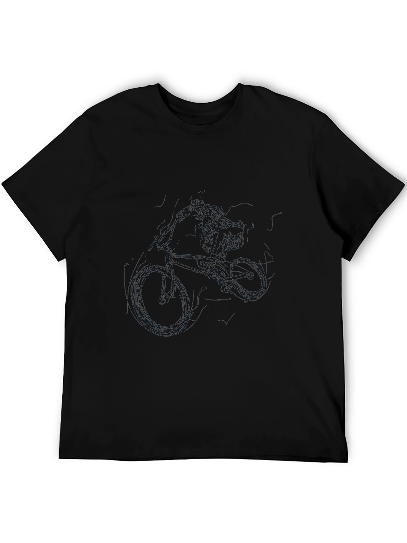 Mens Black T-Shirt with Bike Design