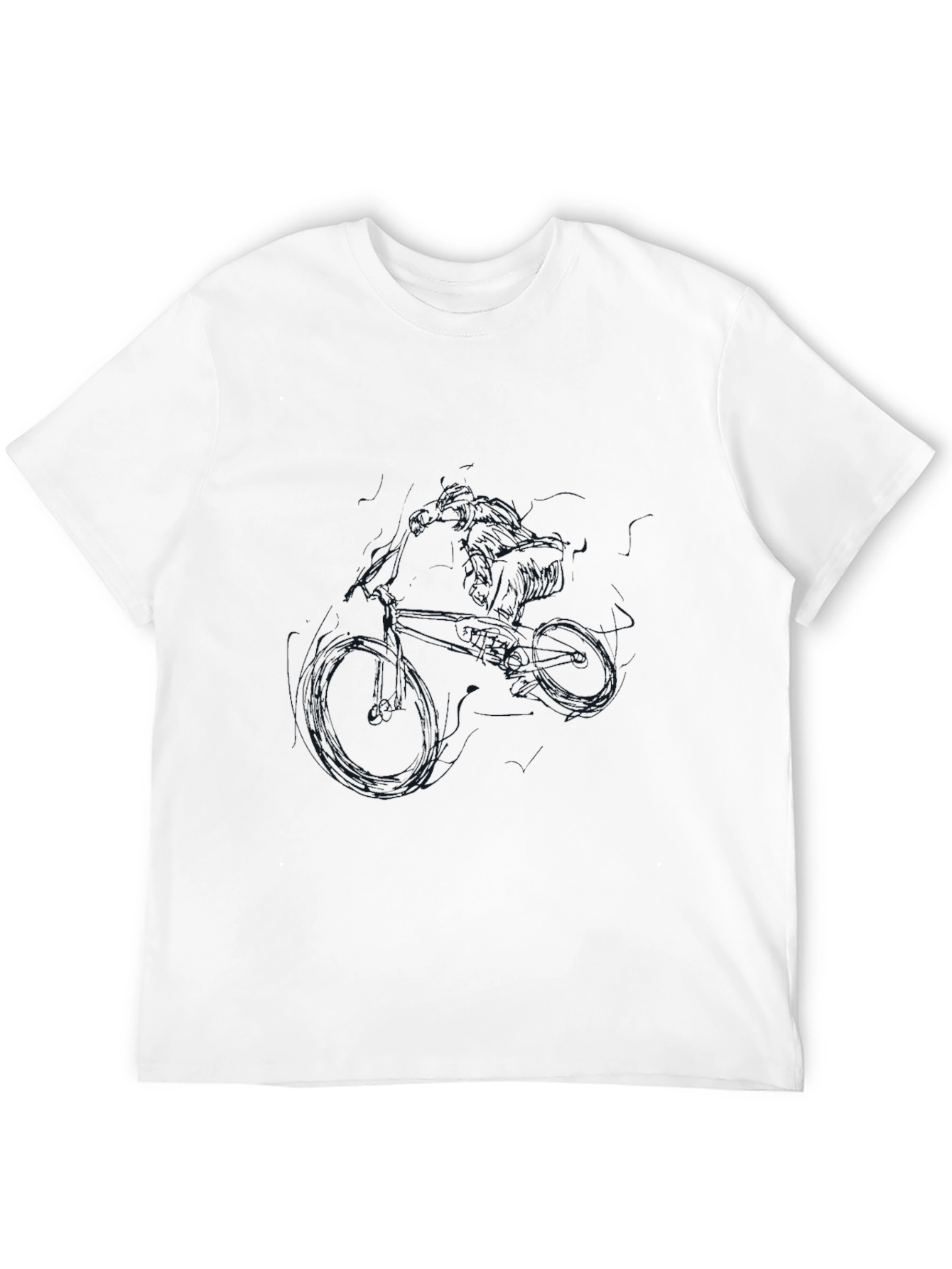 Mens Black T-Shirt with Bike Design