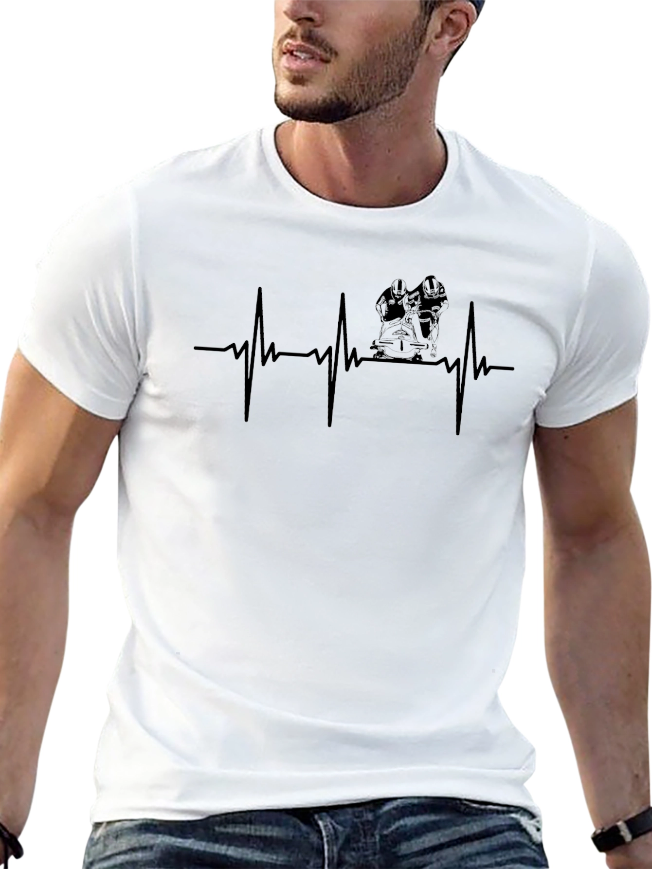 Firefighter Heartbeat Graphic T-Shirt