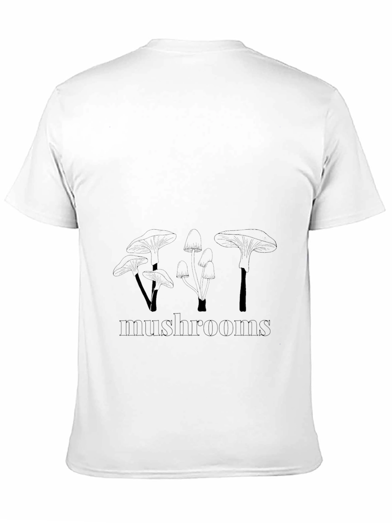 Mushroom Graphic Print Black T-Shirt