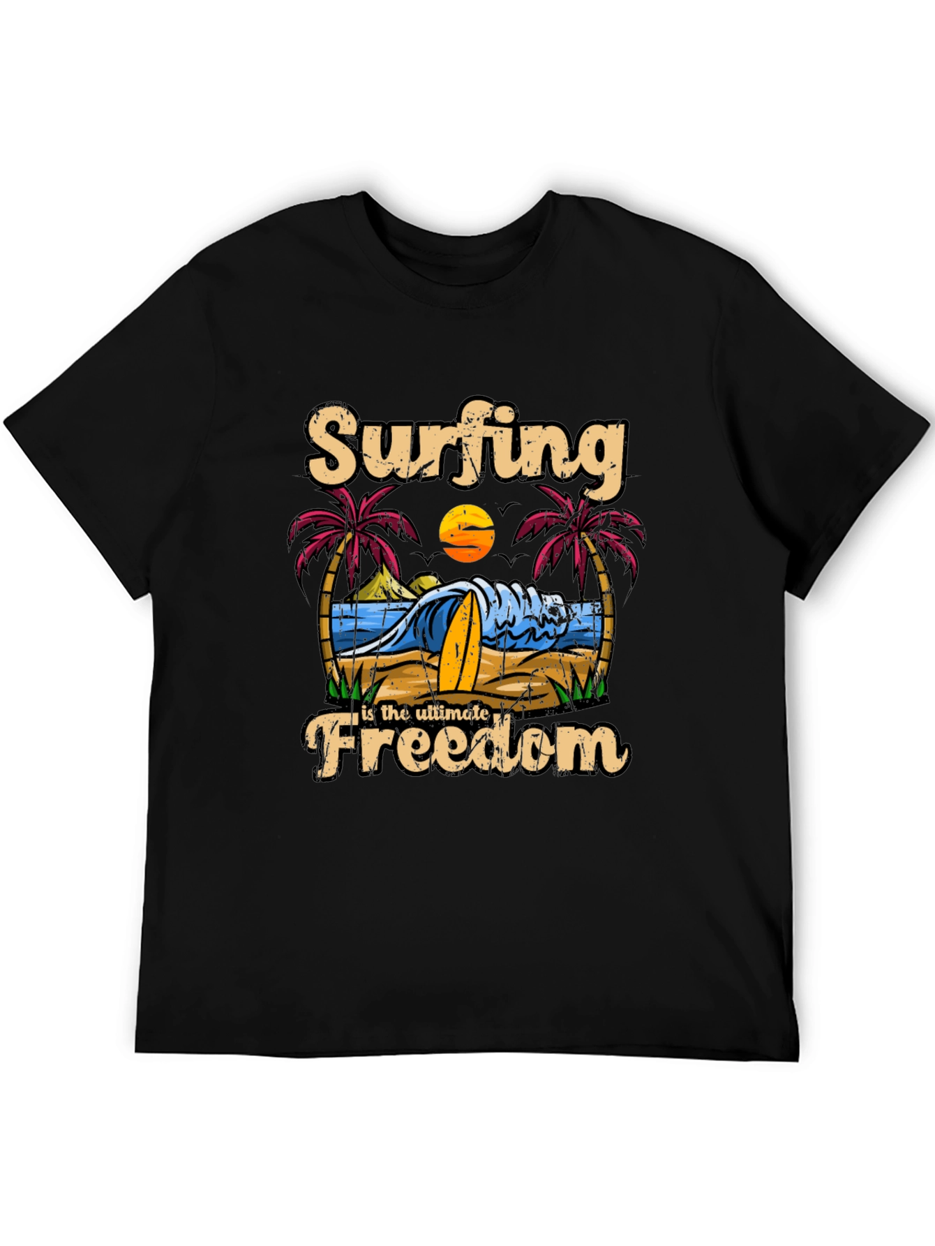 Surfing Freedom Graphic T-Shirt: Beach Vibes