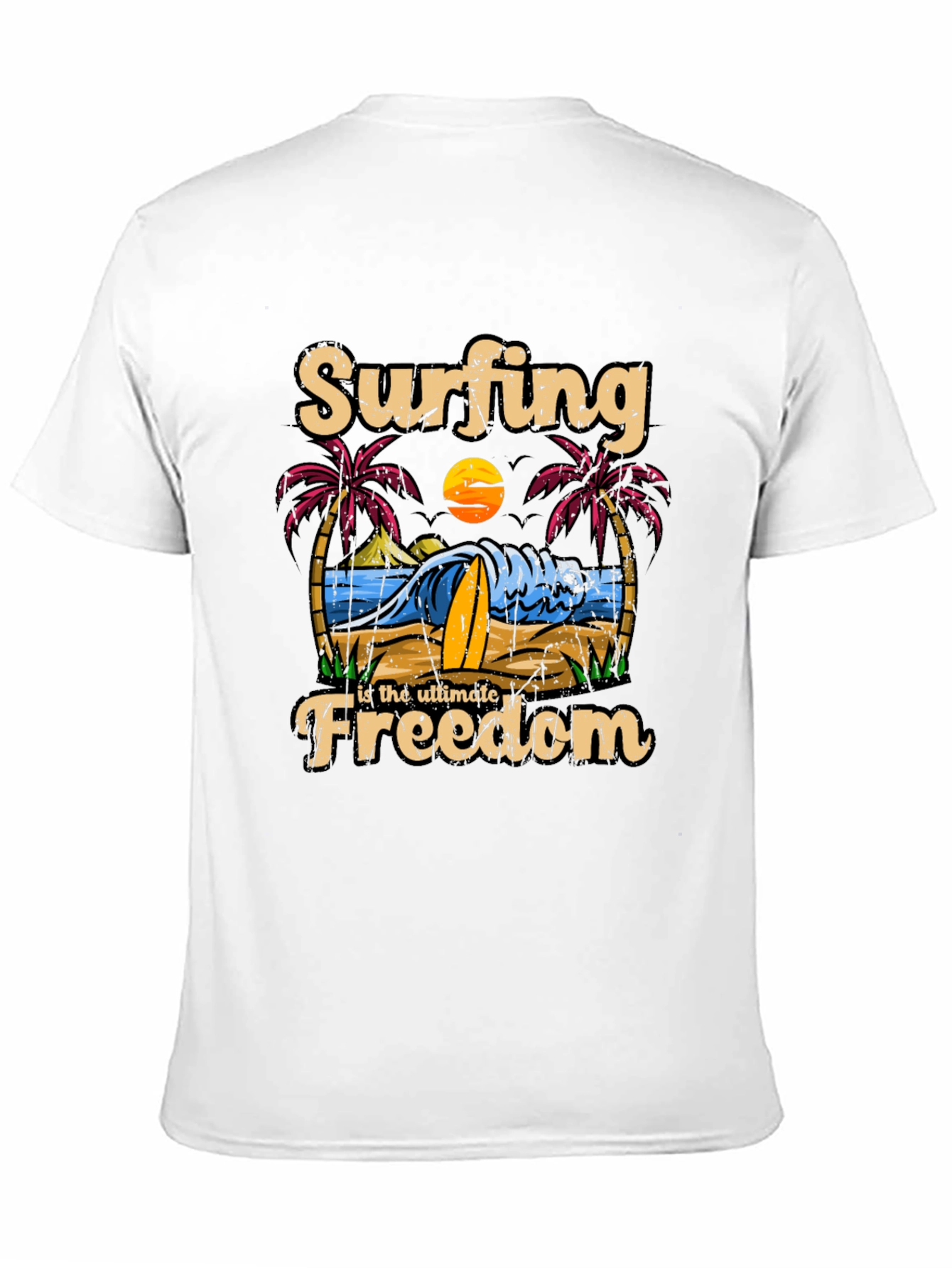 Surfing Freedom Graphic T-Shirt: Beach Vibes