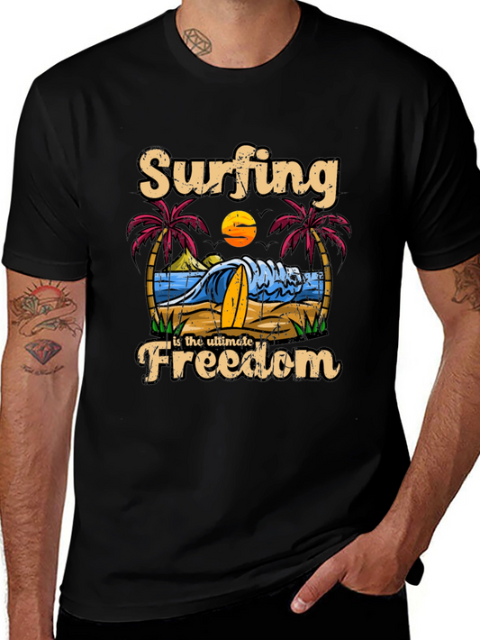 Surfing Freedom Graphic T-Shirt: Beach Vibes