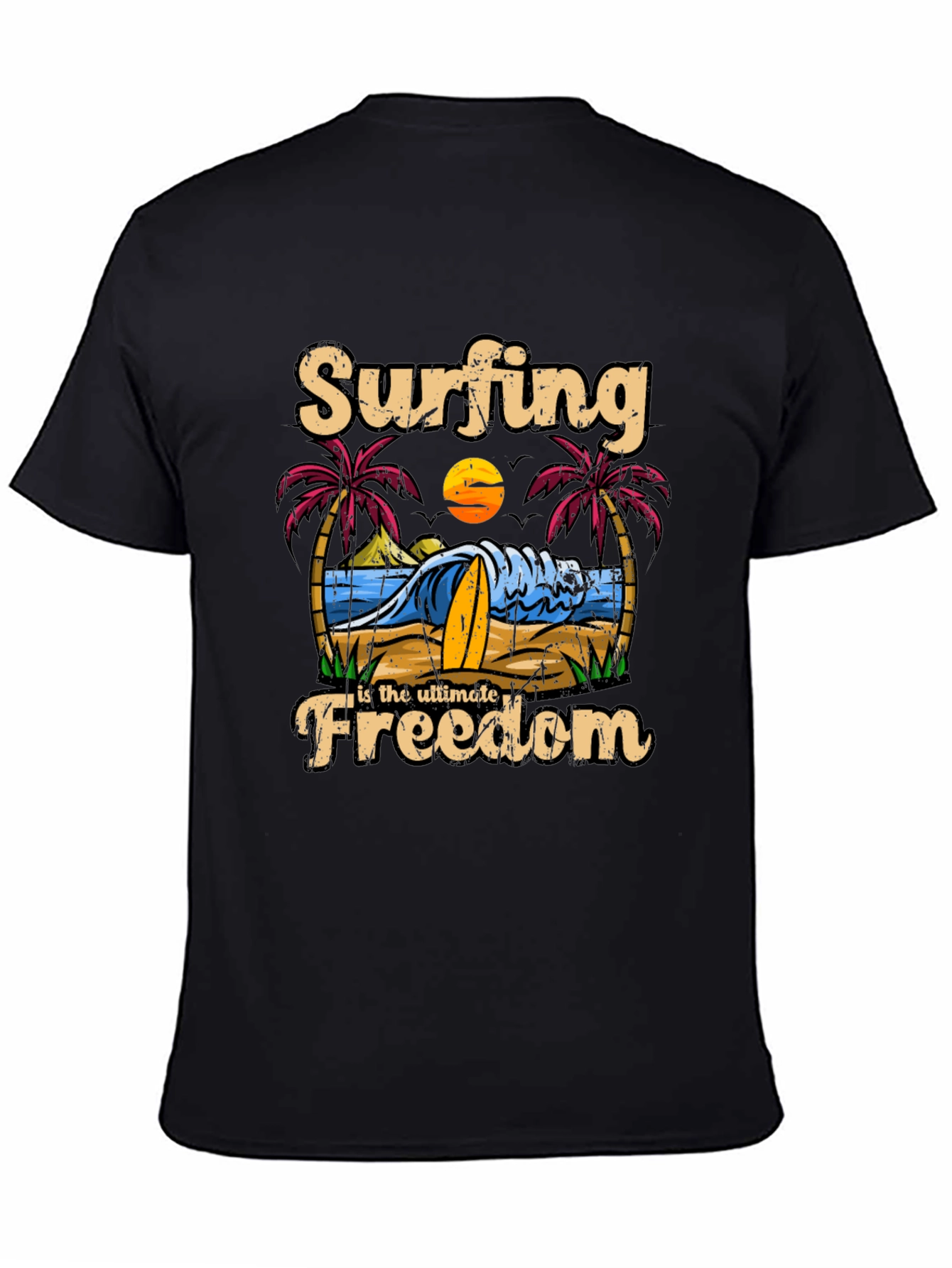 Surfing Freedom Graphic T-Shirt: Beach Vibes