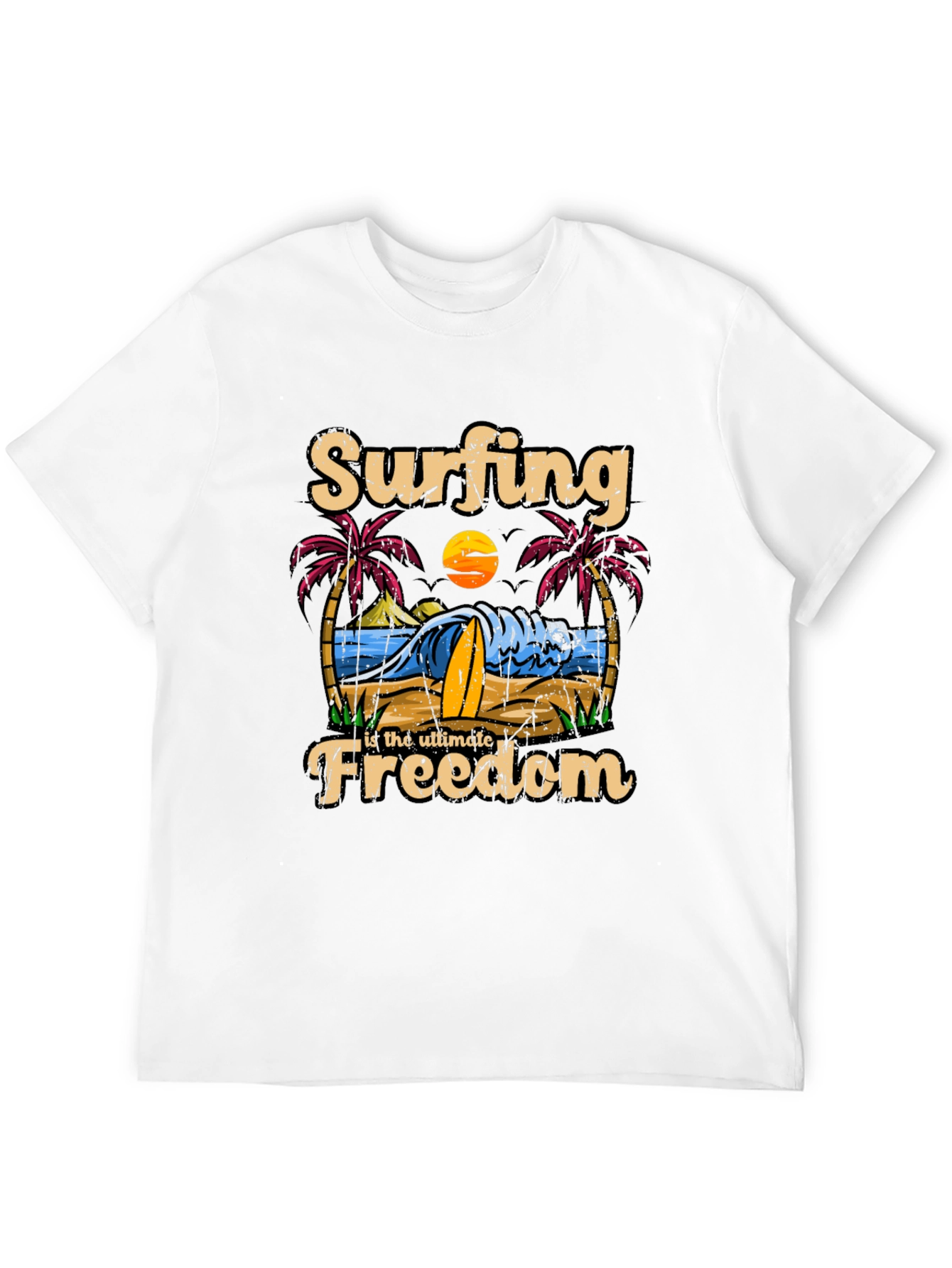 Surfing Freedom Graphic T-Shirt: Beach Vibes