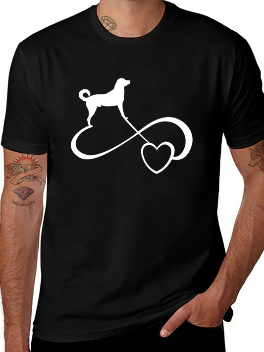 Dog Love Infinity Symbol Black T-Shirt