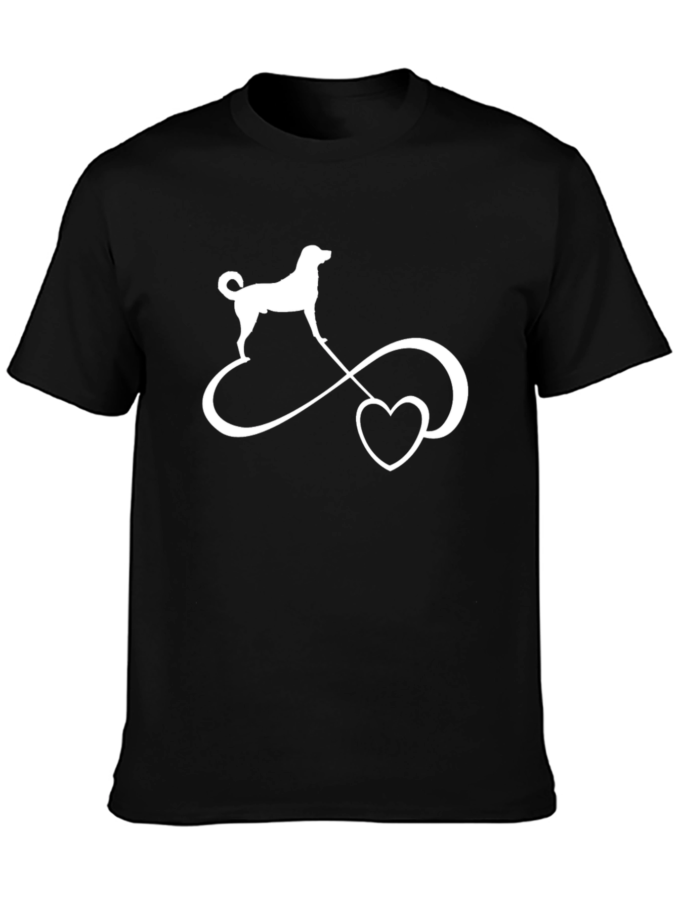 Dog Love Infinity Symbol Black T-Shirt