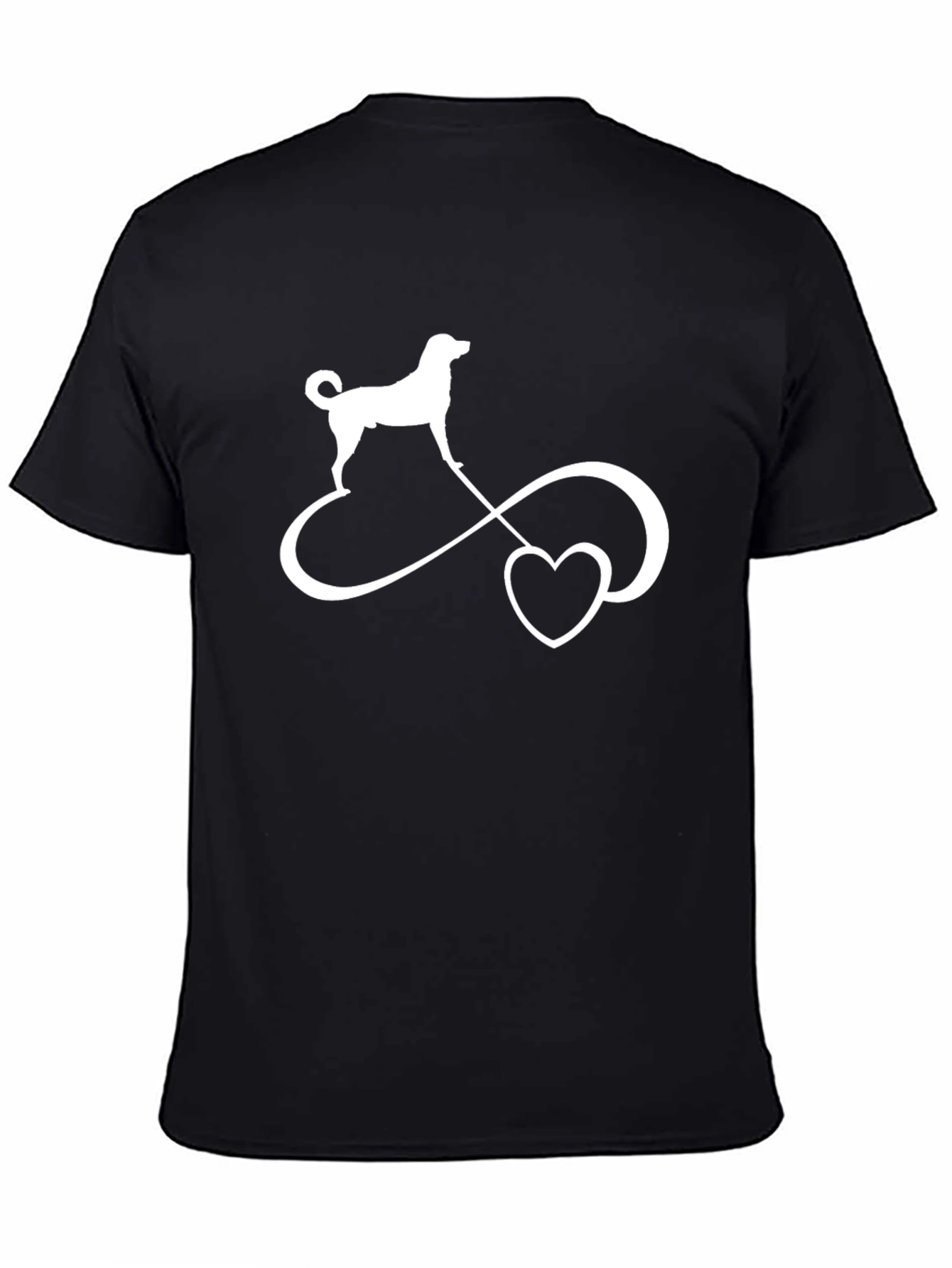Dog Love Infinity Symbol Black T-Shirt