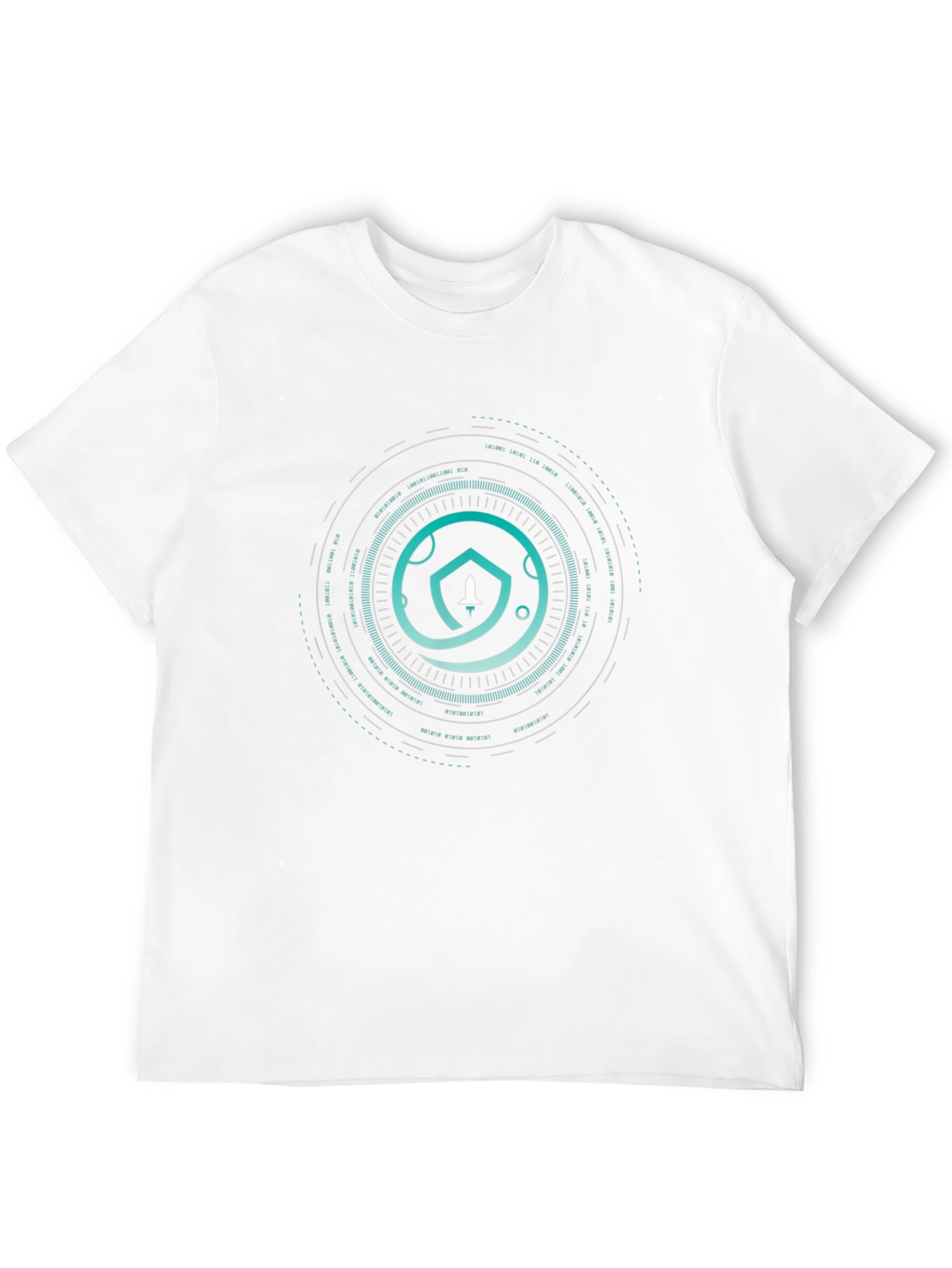 Cyber Shield Tee - Modern Graphic Print Black T-Shirt