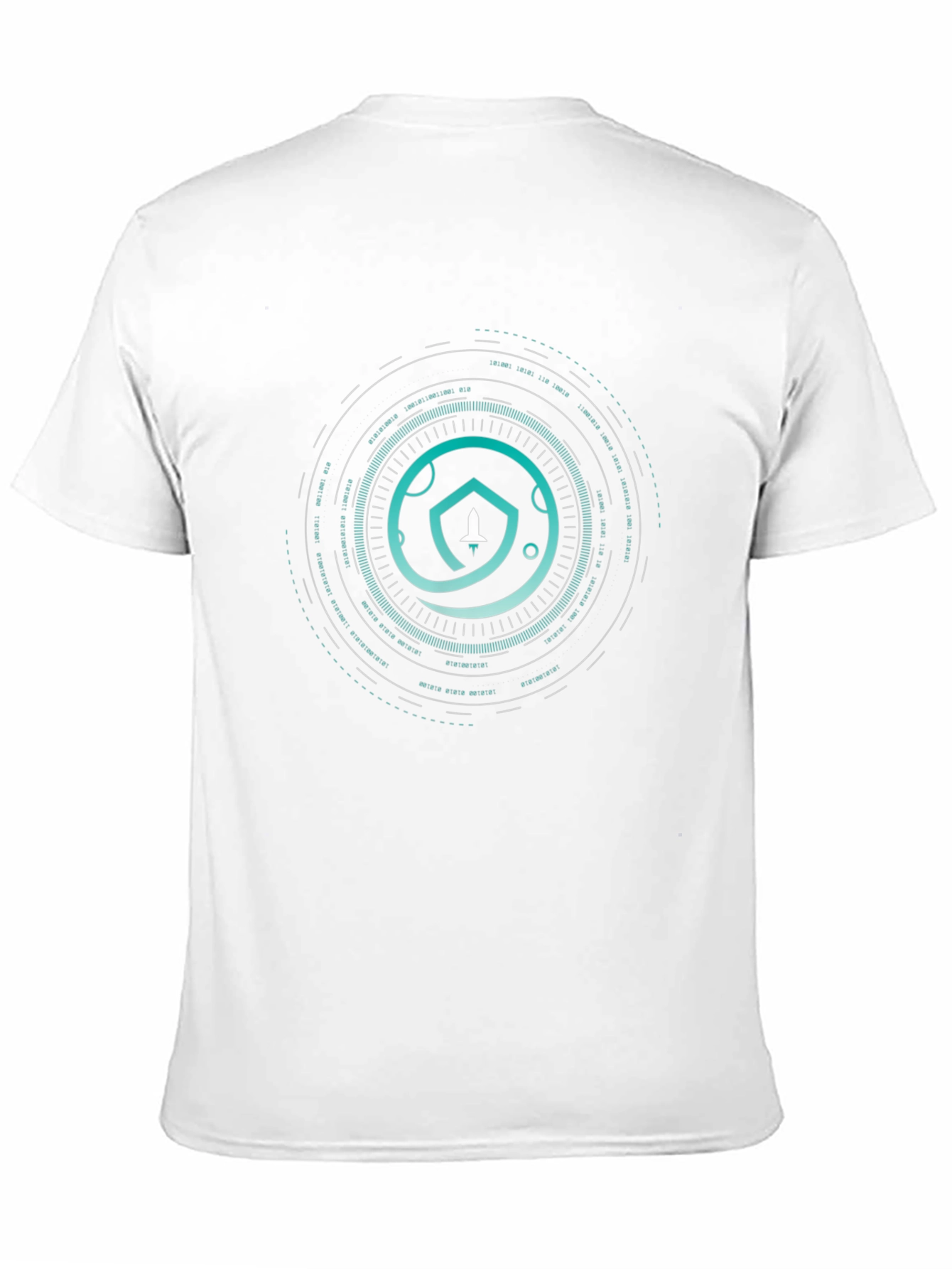 Cyber Shield Tee - Modern Graphic Print Black T-Shirt