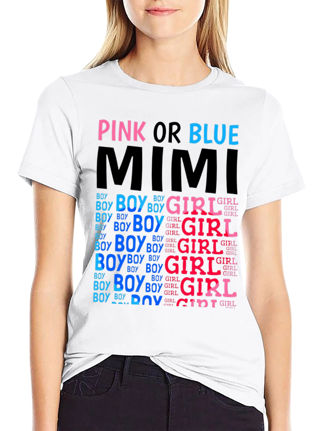 Pink or Blue Gender Reveal T-Shirt - Mimi