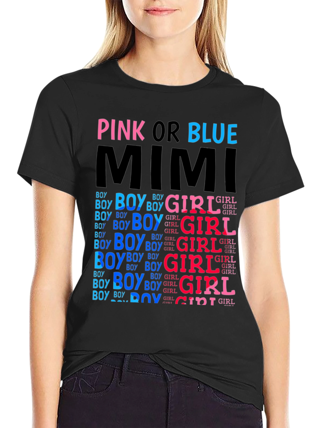 Pink or Blue Gender Reveal T-Shirt - Mimi