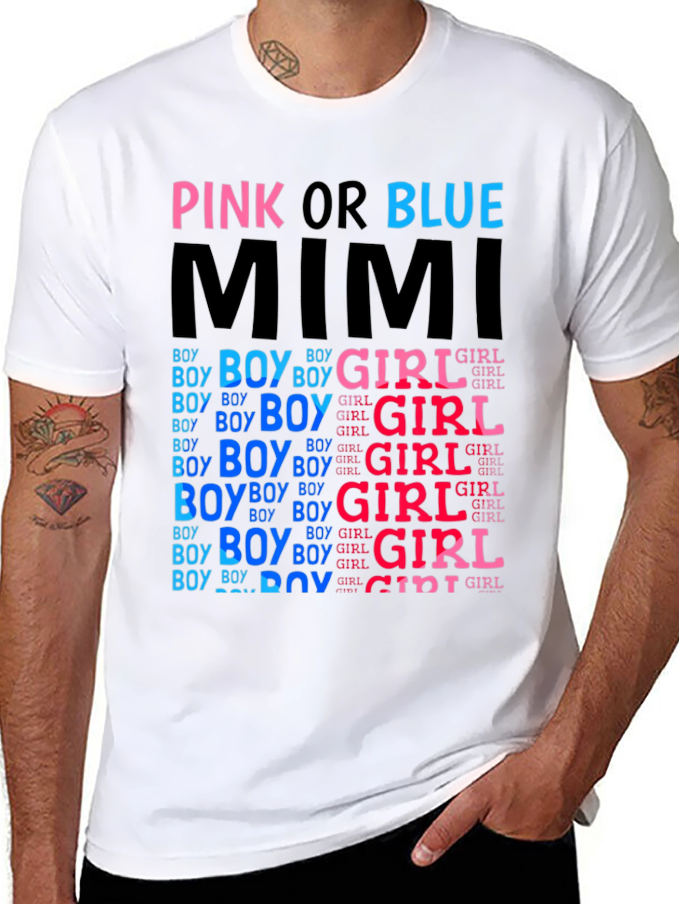 Pink or Blue Gender Reveal T-Shirt - Mimi