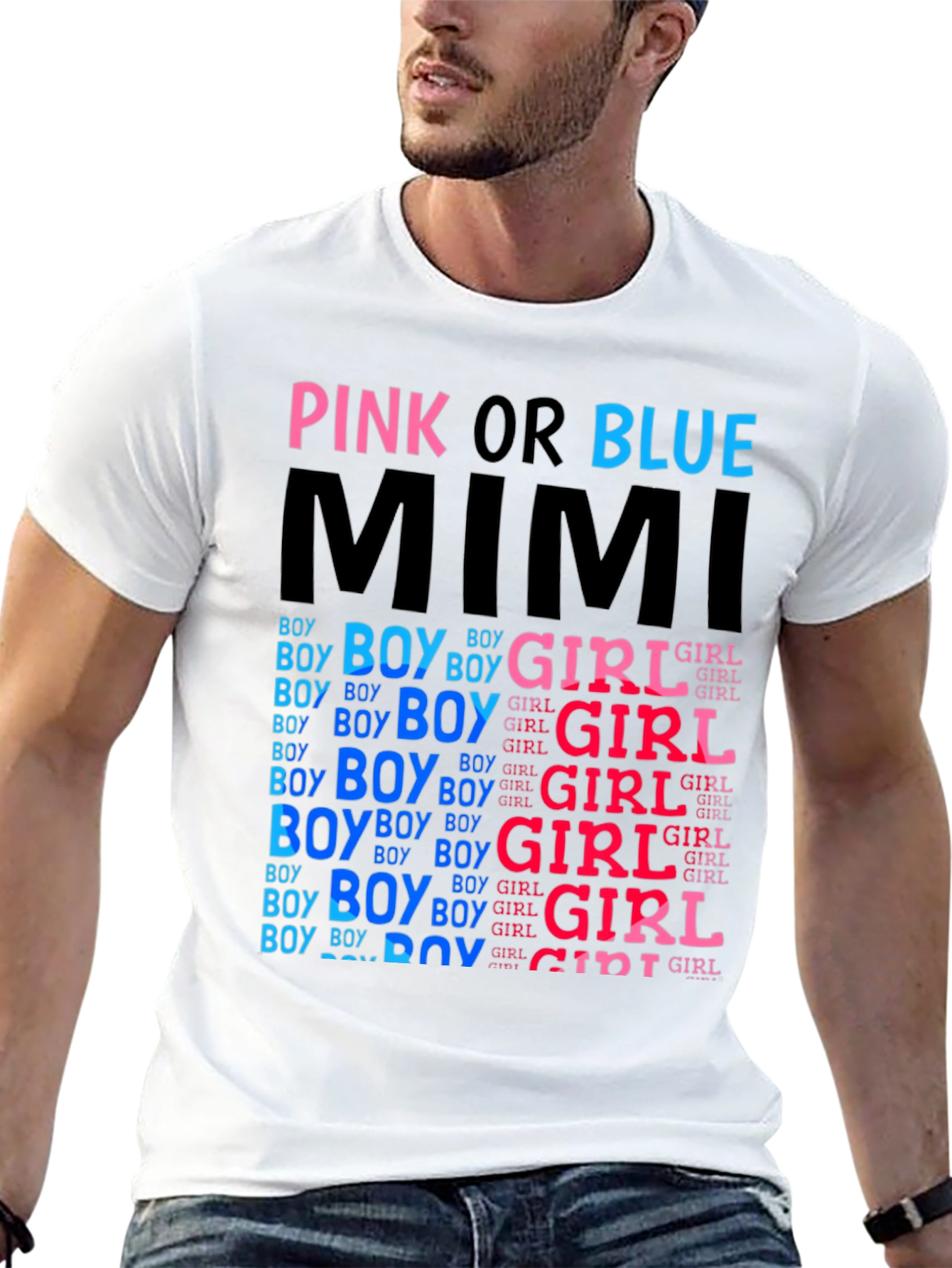 Pink or Blue Gender Reveal T-Shirt - Mimi