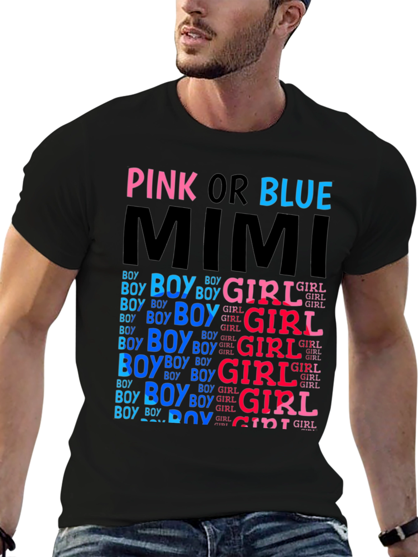 Pink or Blue Gender Reveal T-Shirt - Mimi