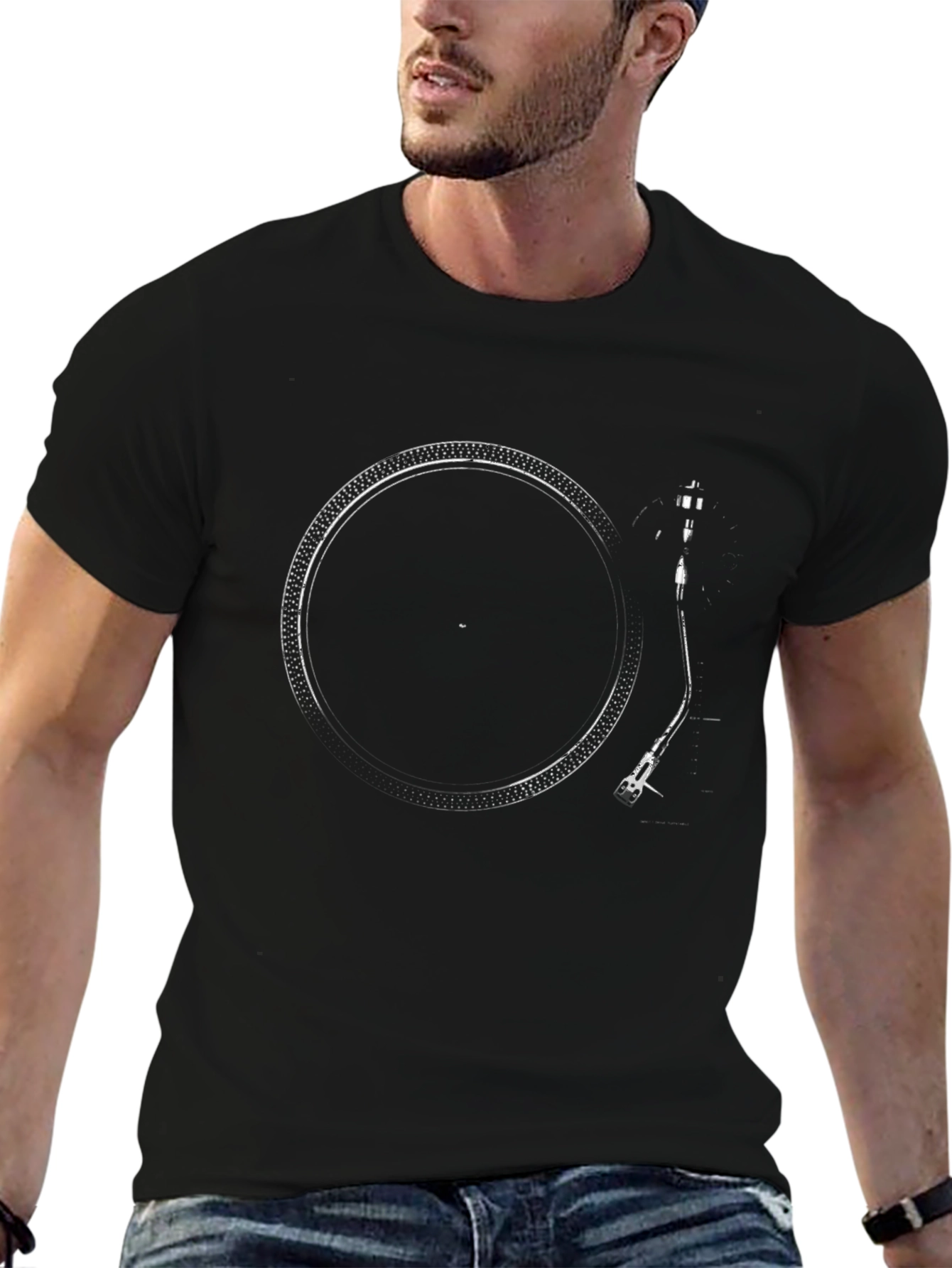 DJ Turntable Graphic Tee - Black